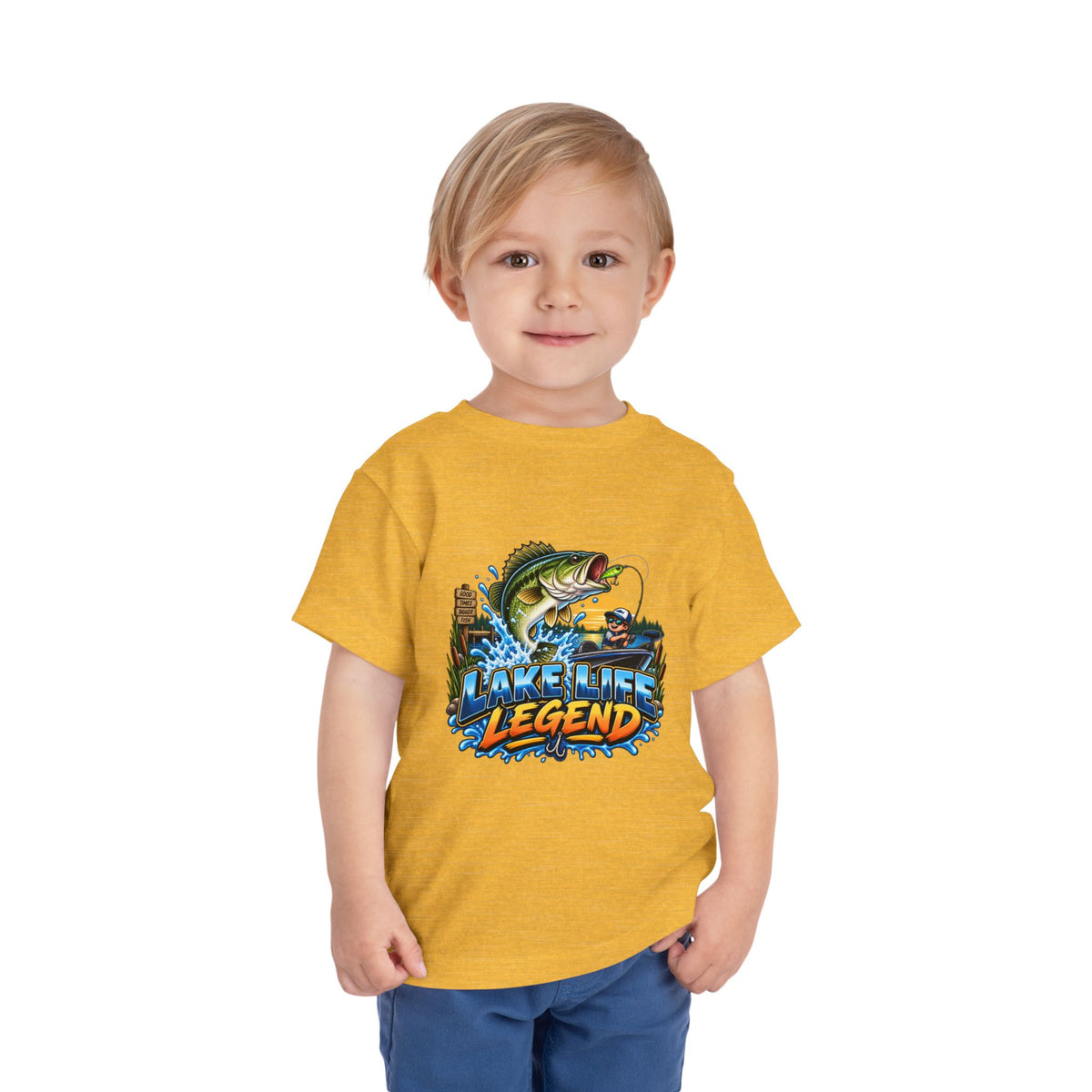 Toddler Tee — "Lake Life Legend" Fishing Graphic for Kids