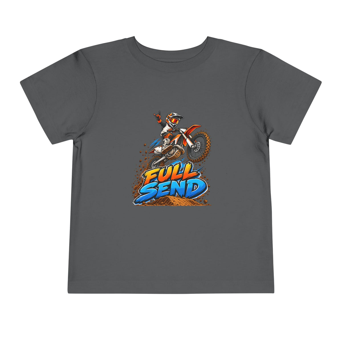 Toddler Tee — "Full Send" Dirt Bike Graphic