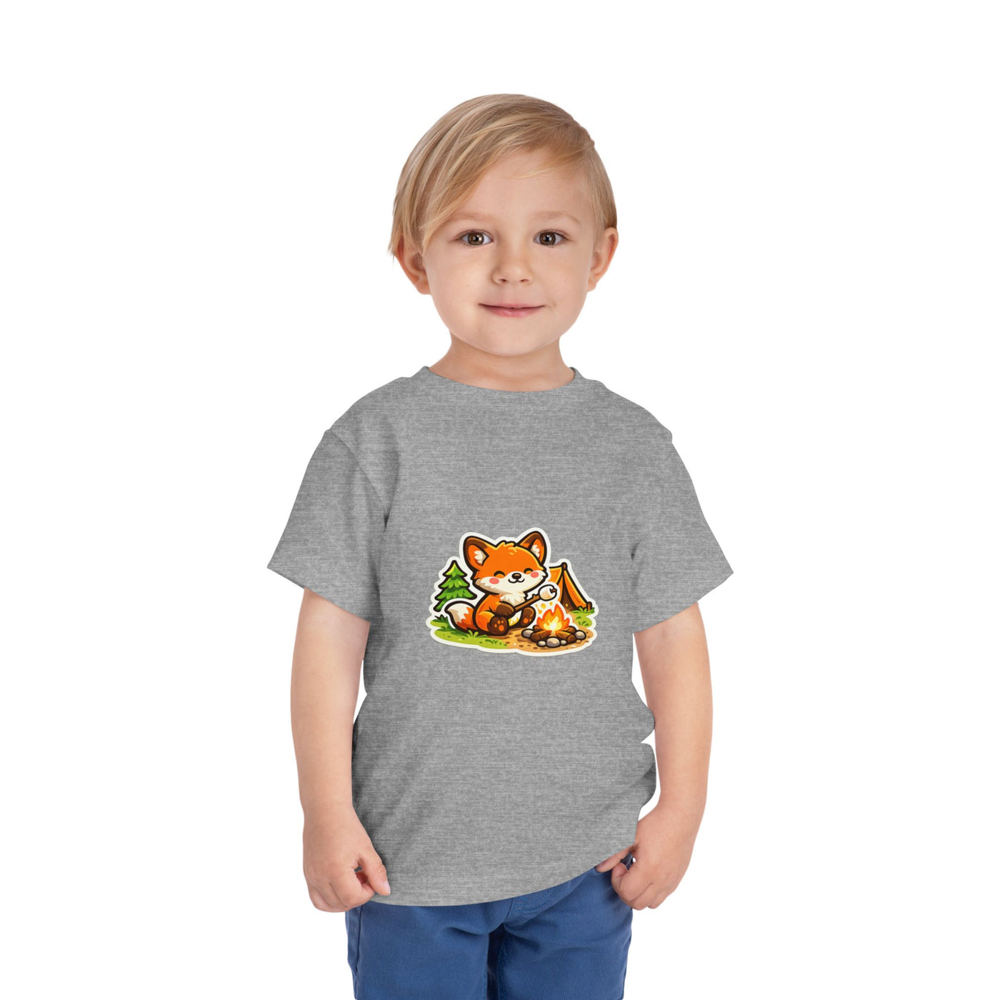 Toddler Tee — Cute Fox Camping Graphic Shirt
