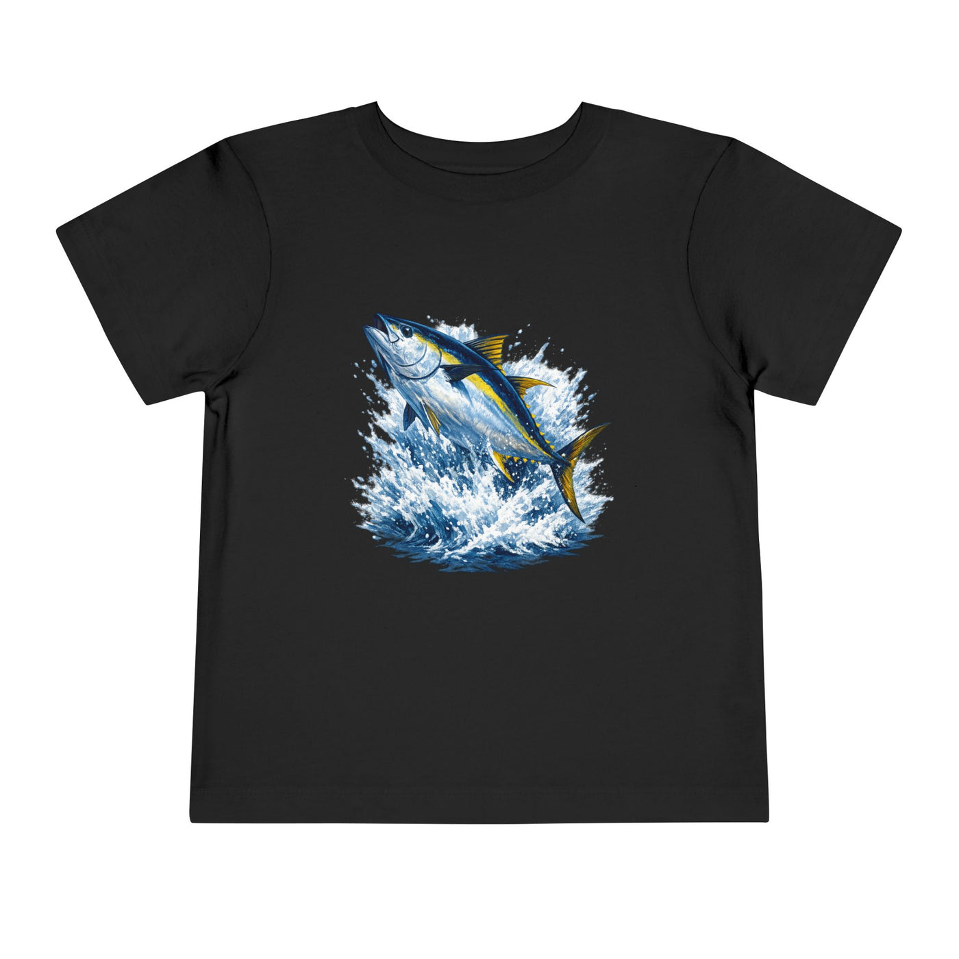 Toddler Tee — Leaping Yellowfin Tuna Splash Graphic