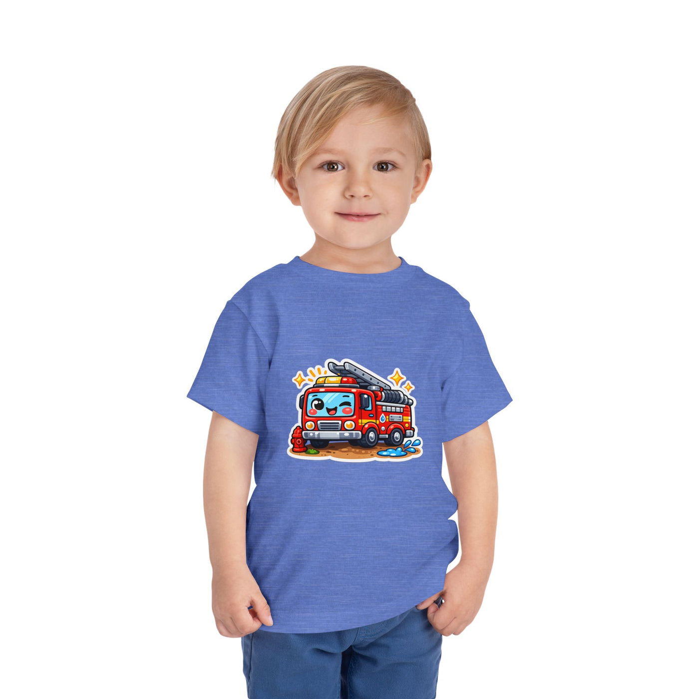 Toddler Tee — Cute Cartoon Fire Truck Graphic Shirt for Kids