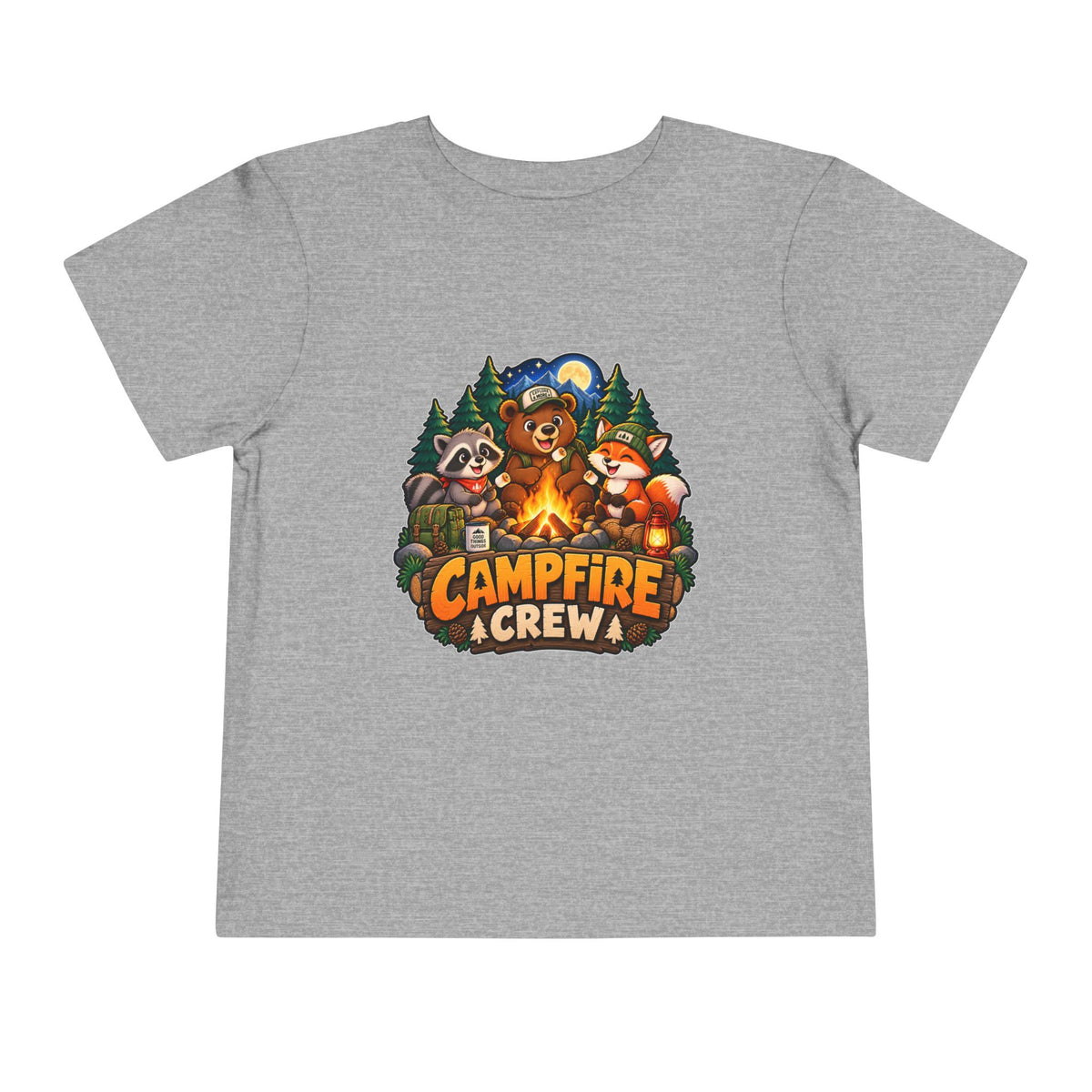 Toddler Tee — "Campfire Crew" Cute Woodland Animals Camping Shirt