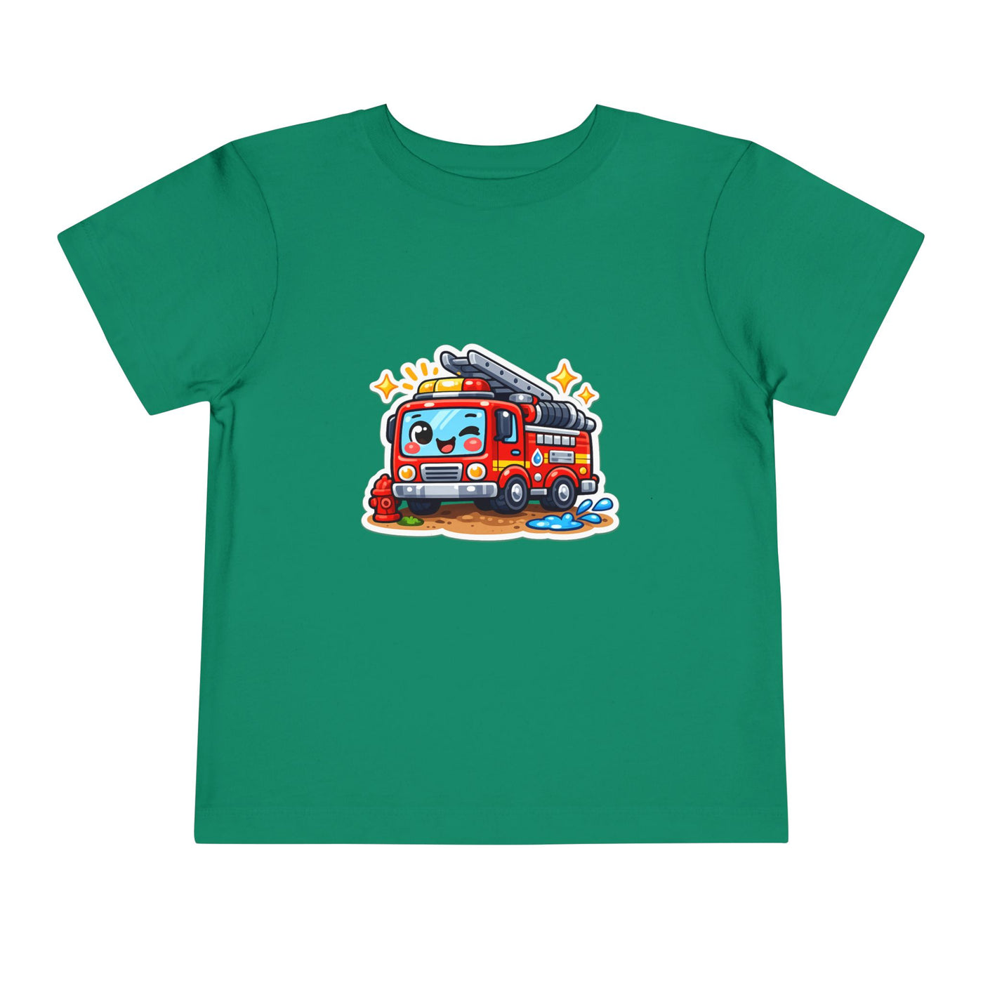Toddler Tee — Cute Cartoon Fire Truck Graphic Shirt for Kids