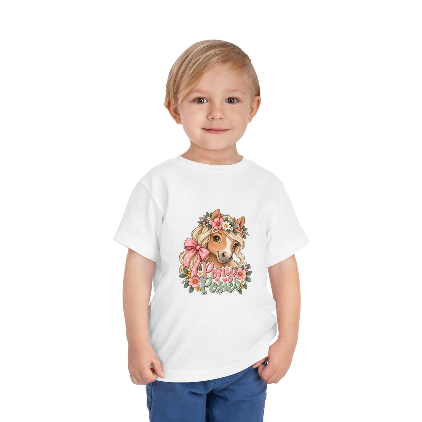 Toddler Tee — Floral Corgi "Pony Posse" Cute Dog Graphic