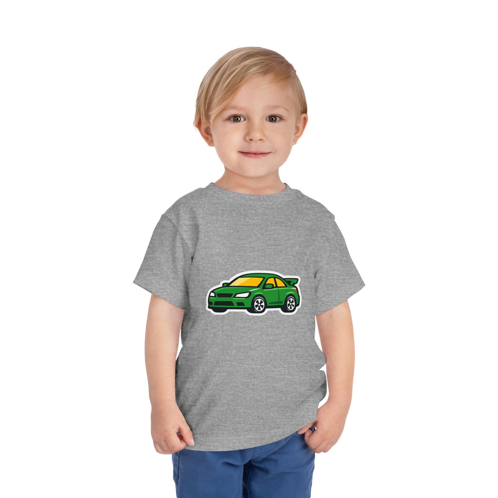 Toddler Tee — Green Race Car Graphic