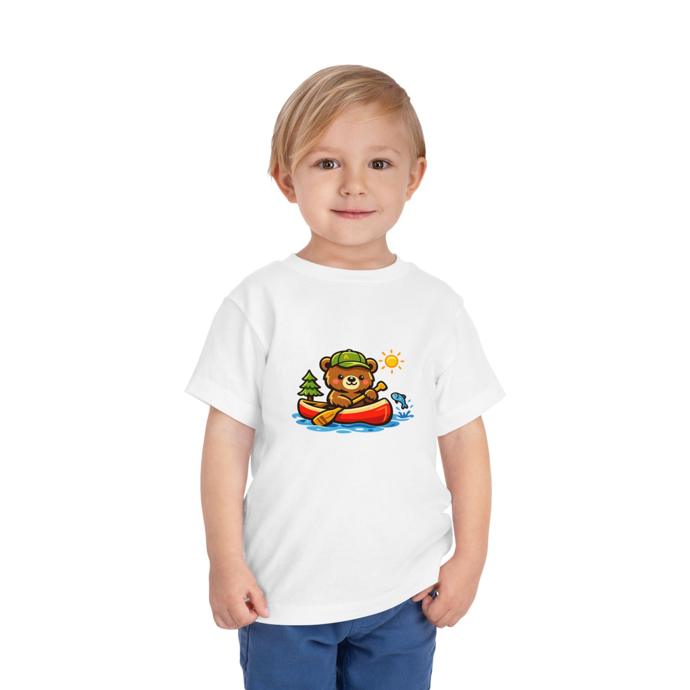 Toddler Tee — Cute Bear Canoeing Graphic Shirt | Kids Outdoor Adventure Top