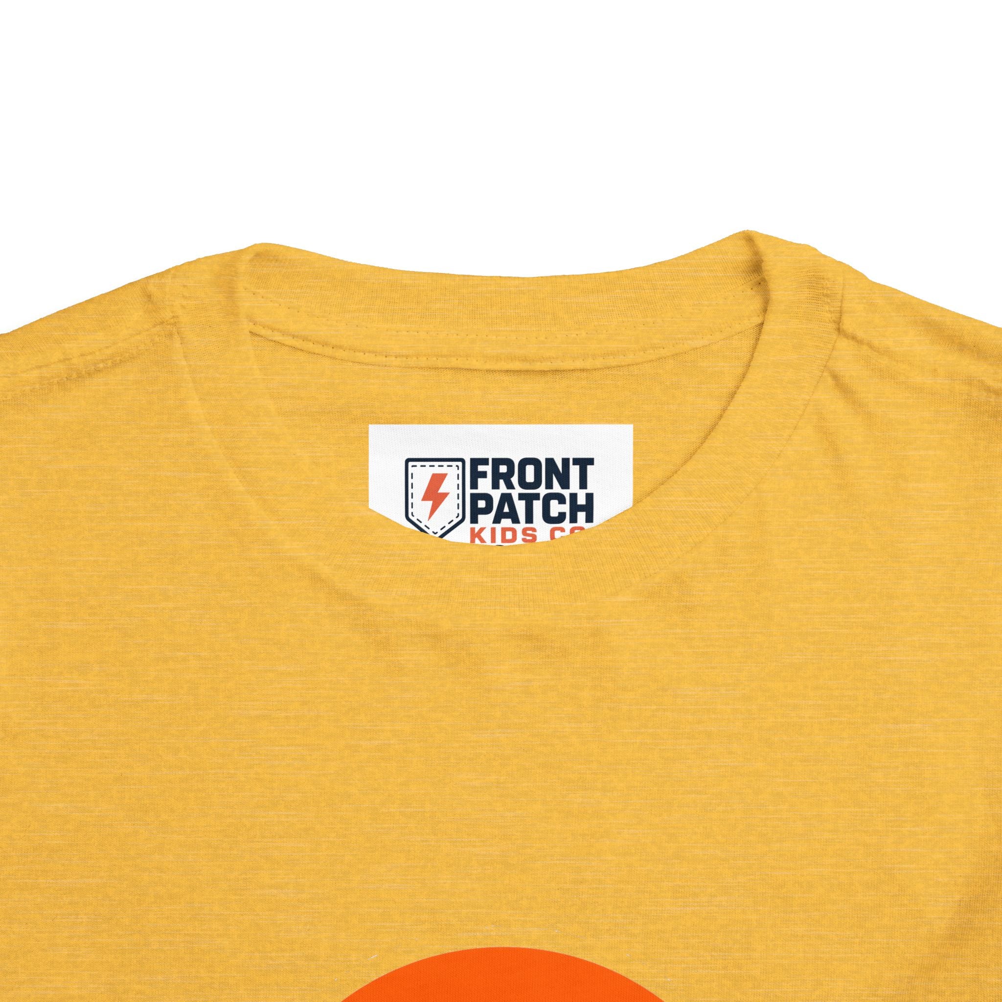 Toddler Tee — "RAWR" Orange Circle Graphic