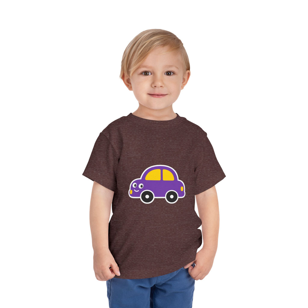 Toddler Tee — Cute Purple Cartoon Car Shirt for Kids