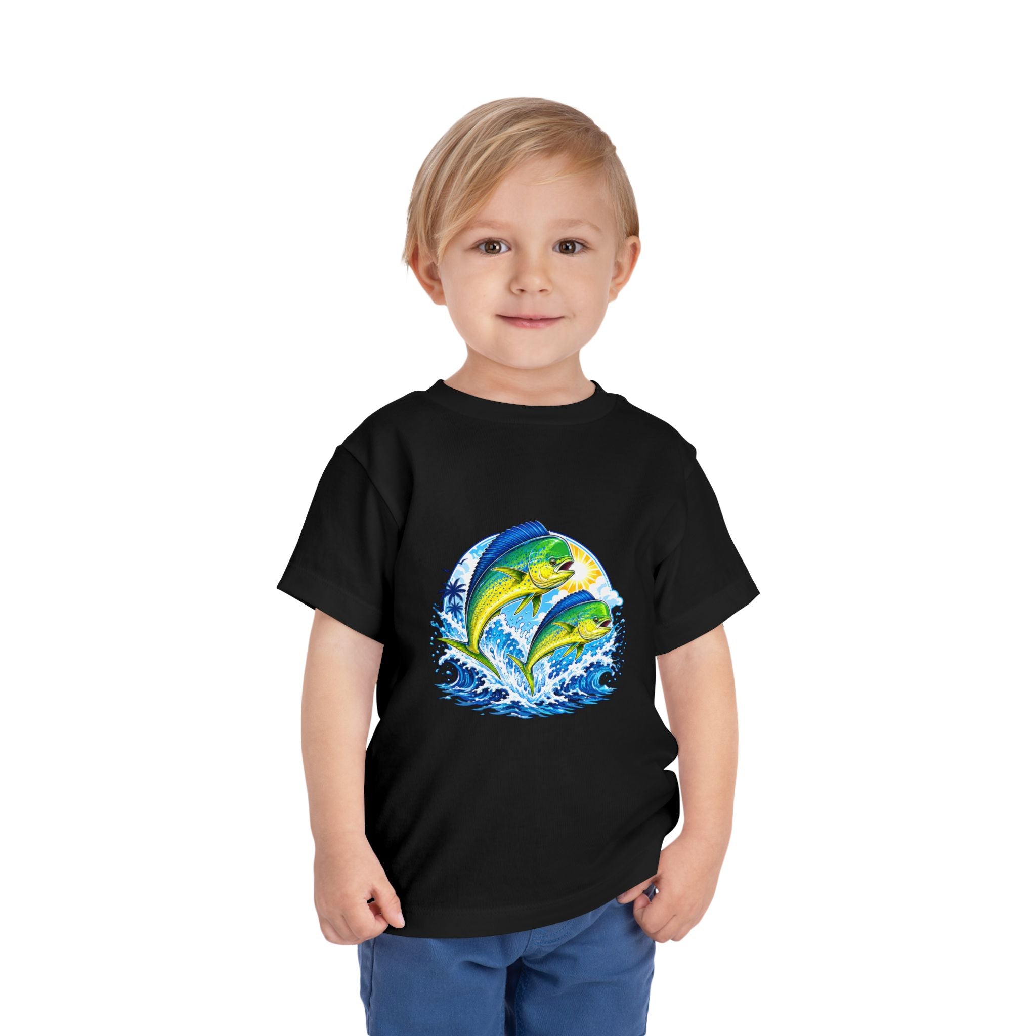 Toddler Tee — Colorful Mahi Mahi Fish Surf Ocean Graphic