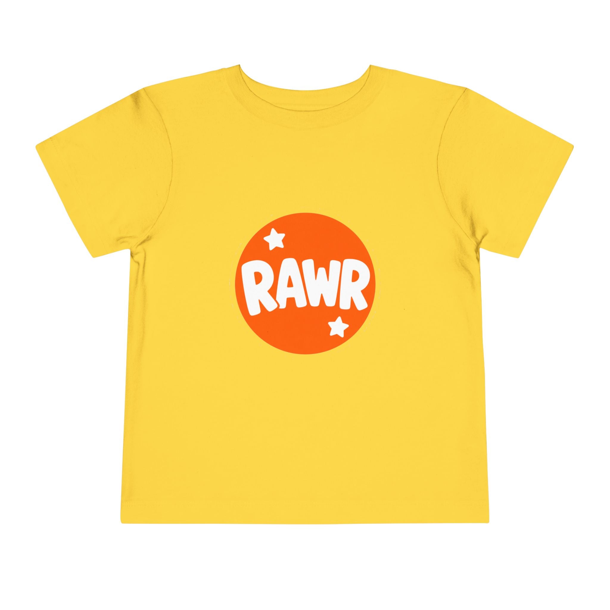 Toddler Tee — "RAWR" Orange Circle Graphic