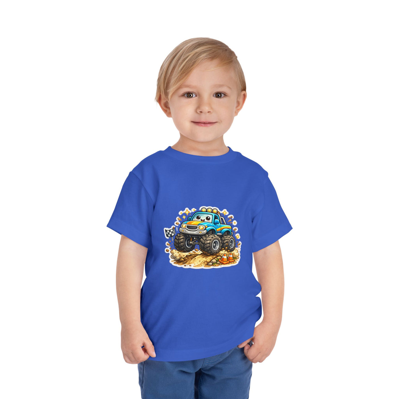 Toddler Monster Truck Tee – Cute Blue Off-Road Car Shirt for Kids