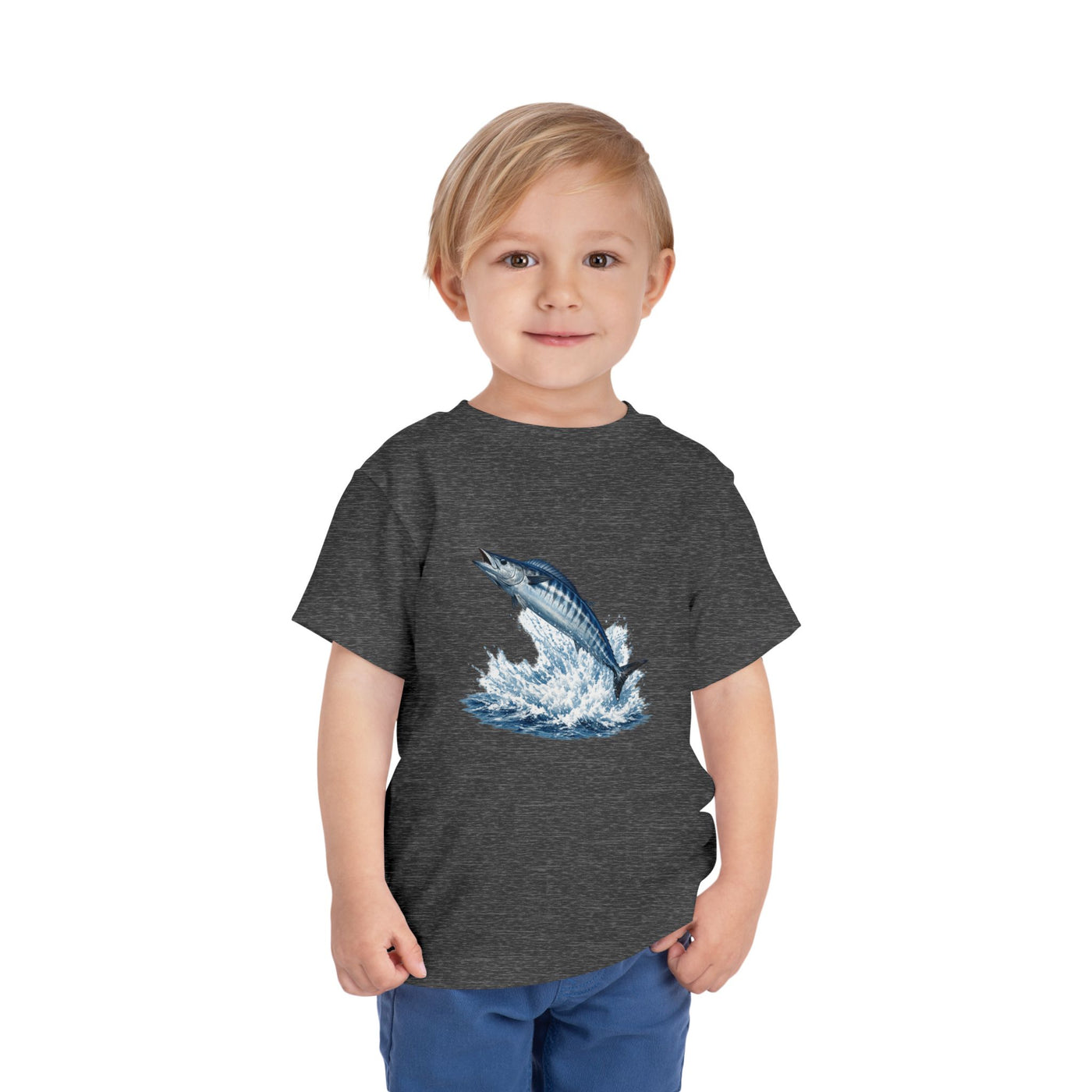 Toddler Tee - Blue Leaping Tuna Fish Graphic