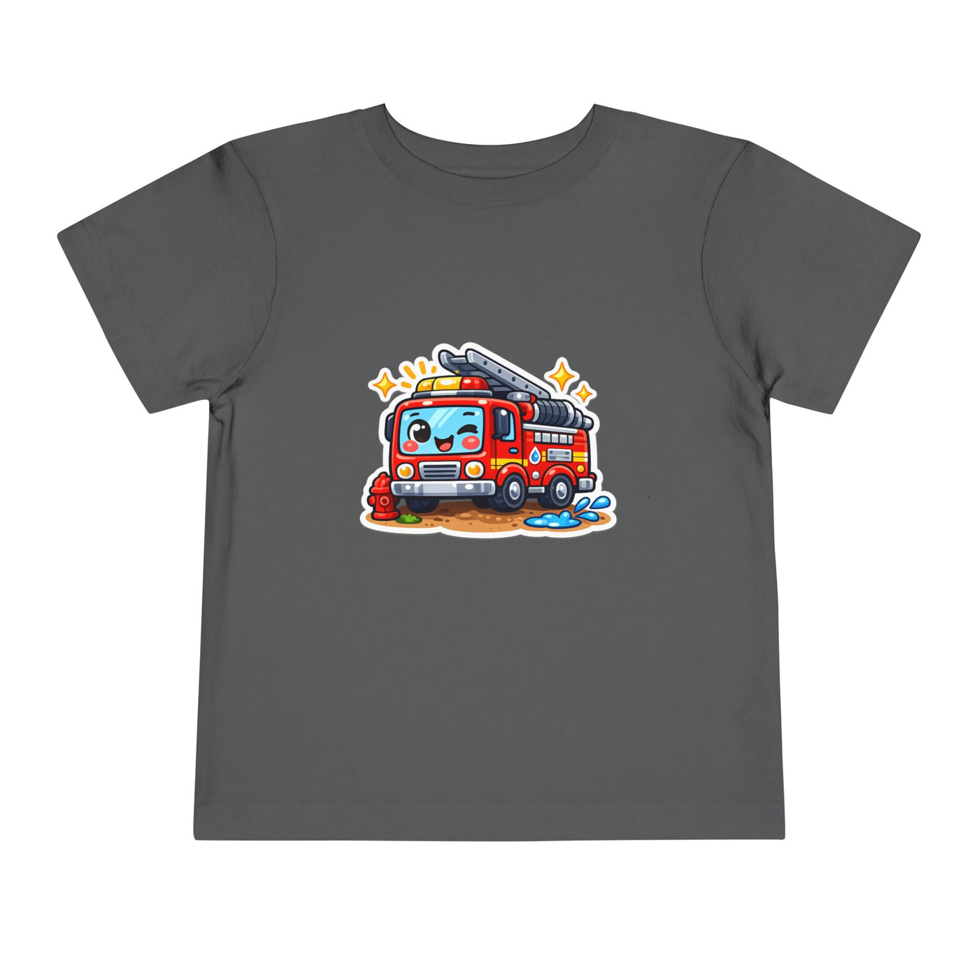 Toddler Tee — Cute Cartoon Fire Truck Graphic Shirt for Kids