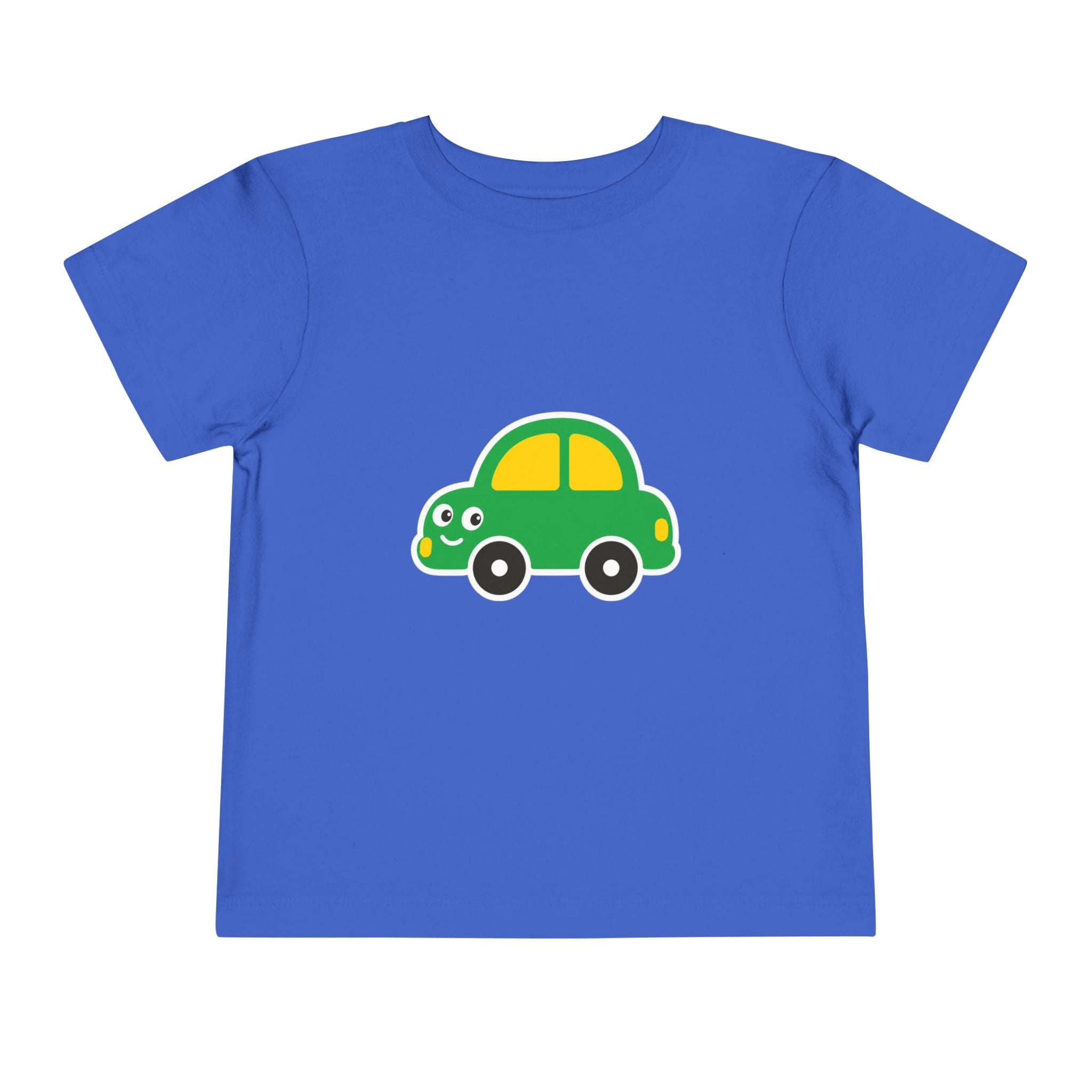 Toddler Tee — Cute Green Cartoon Car Graphic