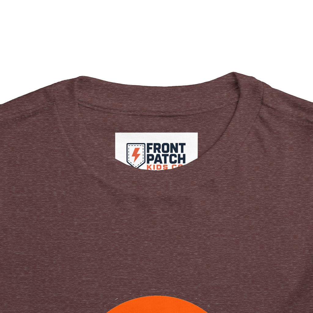 Toddler Tee — "RAWR" Orange Circle Graphic