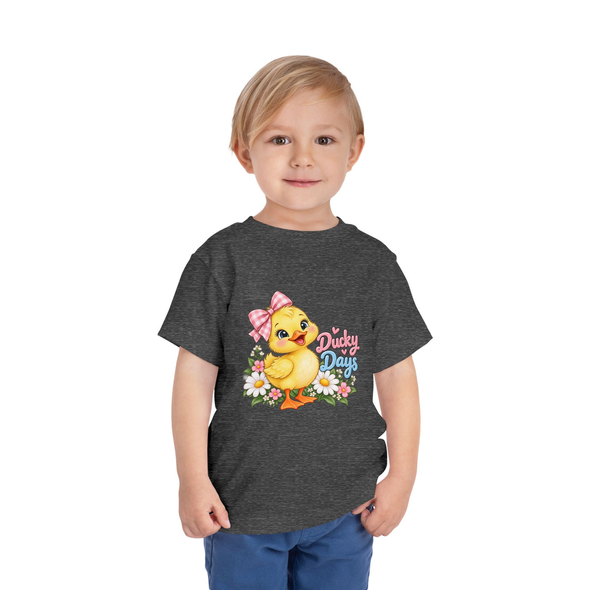 Toddler Tee — "Ducky Days" Cute Duckling Floral Baby Shirt