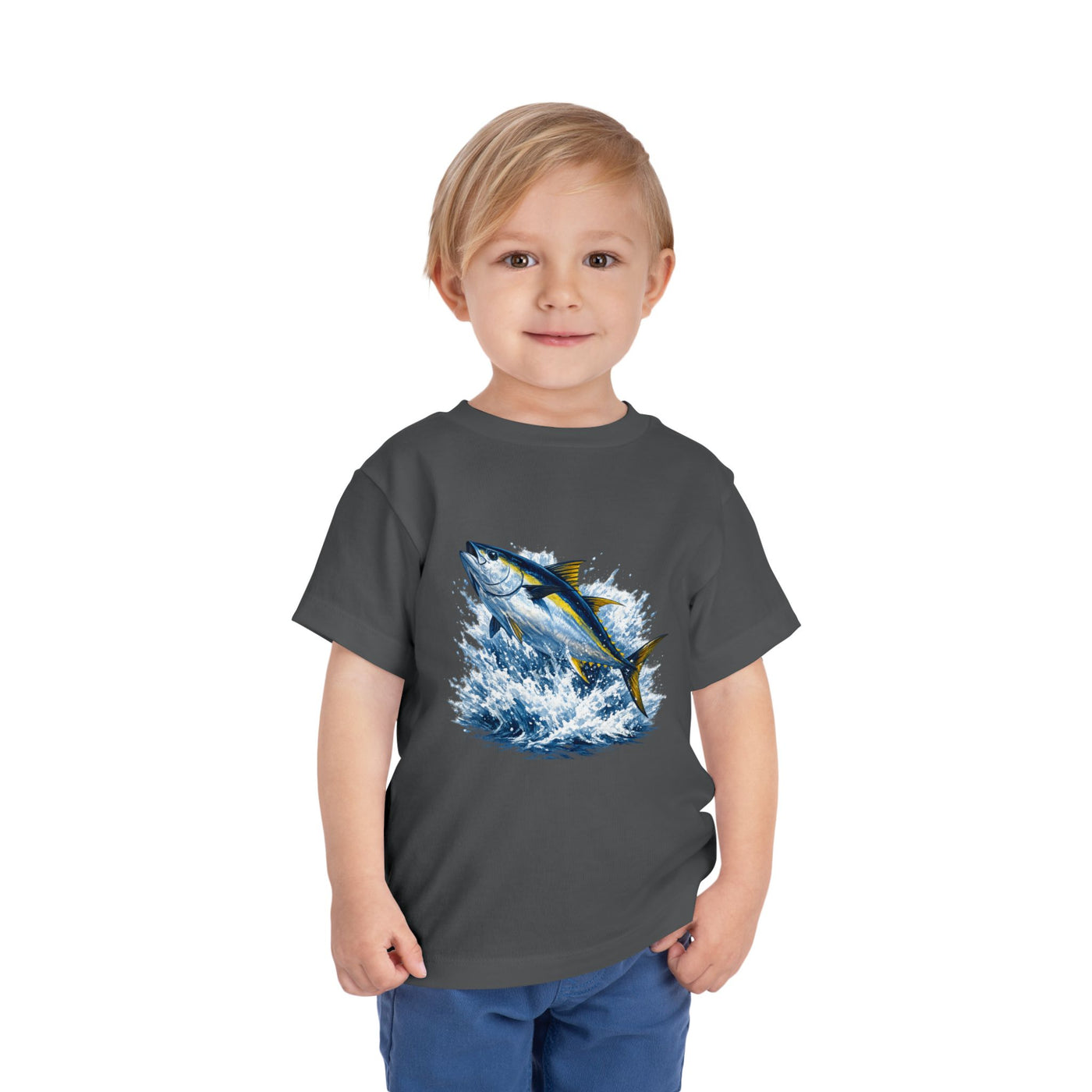 Toddler Tee — Leaping Yellowfin Tuna Splash Graphic