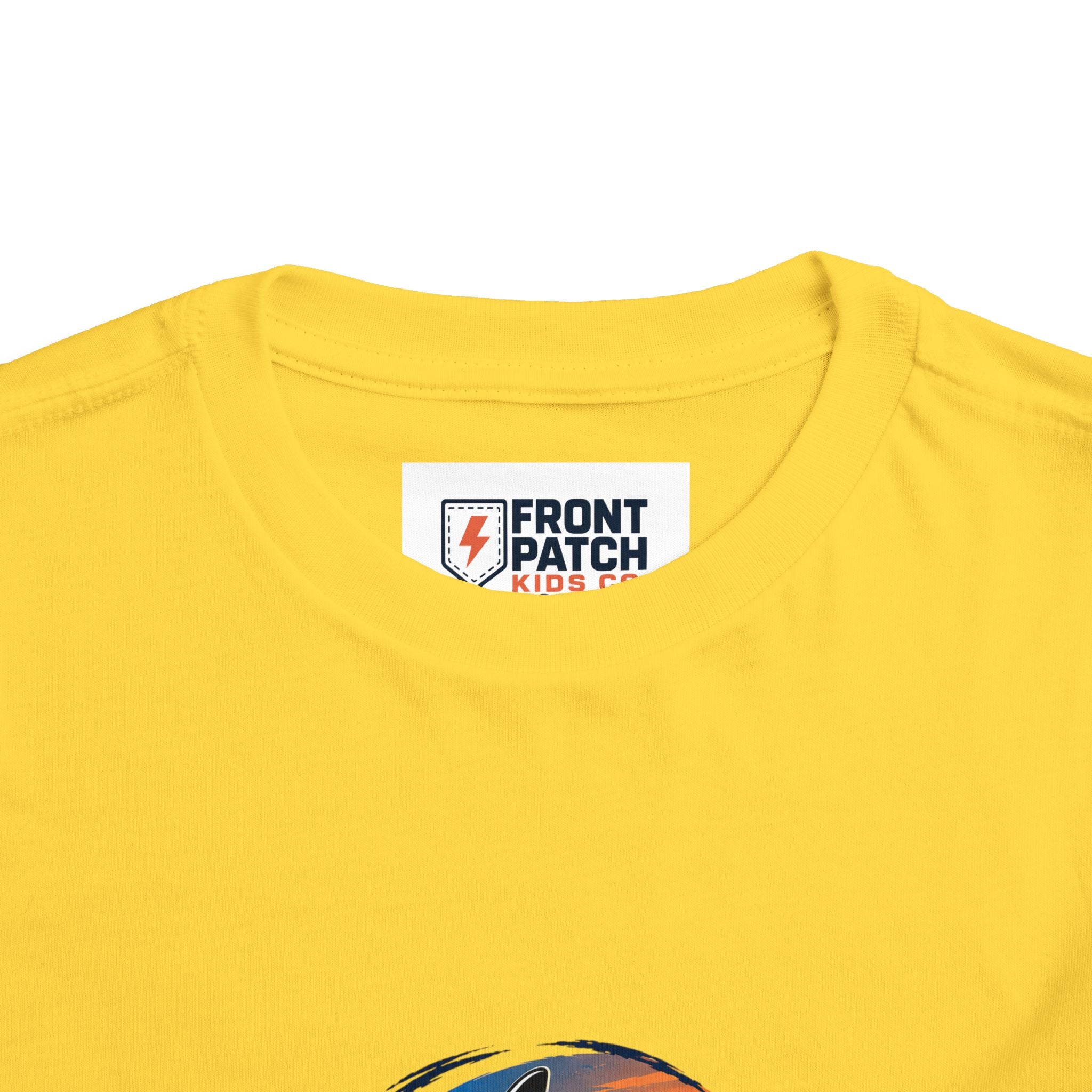 Toddler Tee — 'Front Patch' Surf Shark Graphic Sunset Kids Shirt