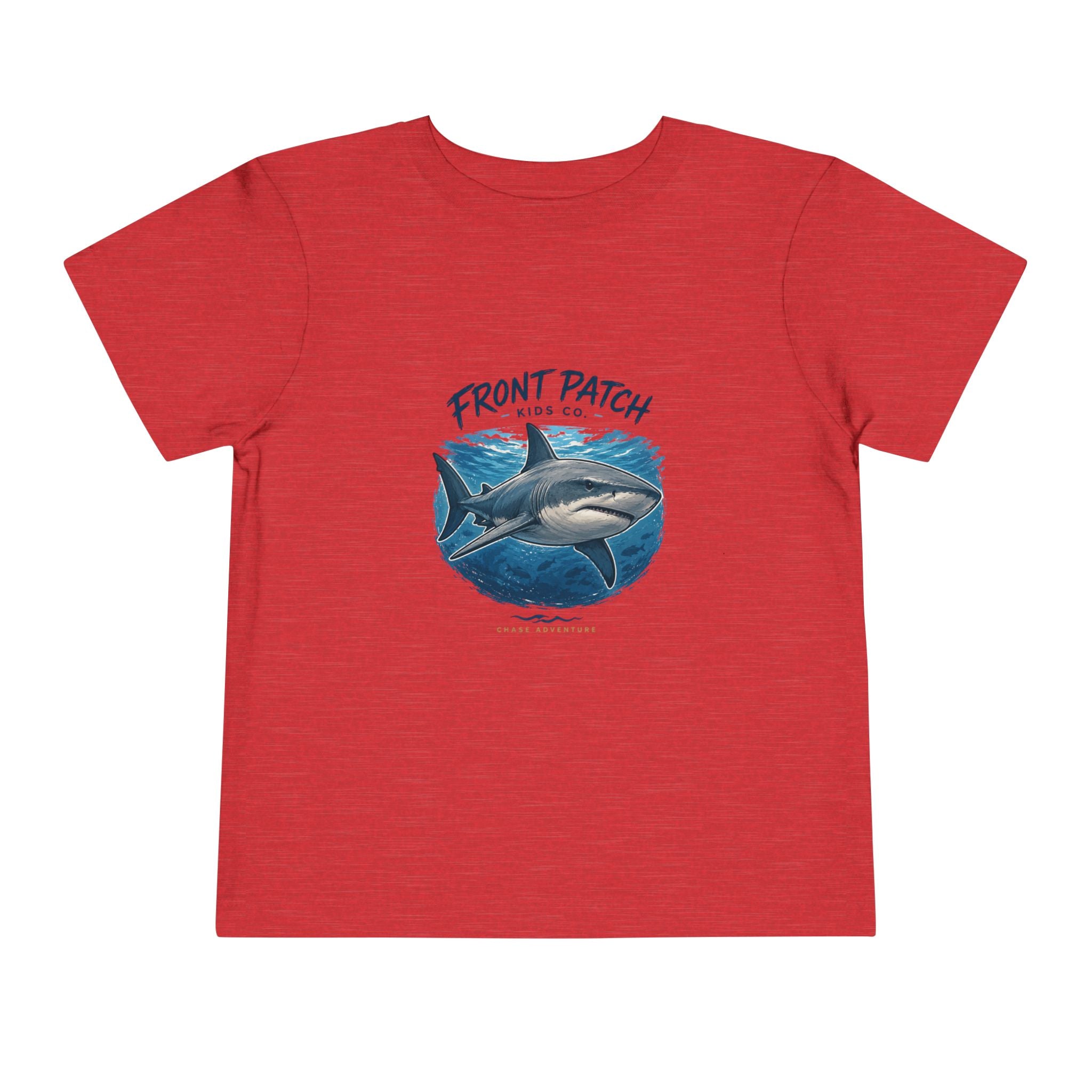 Toddler Shark Tee - "Front Patch" Ocean Shark Graphic Kids Shirt