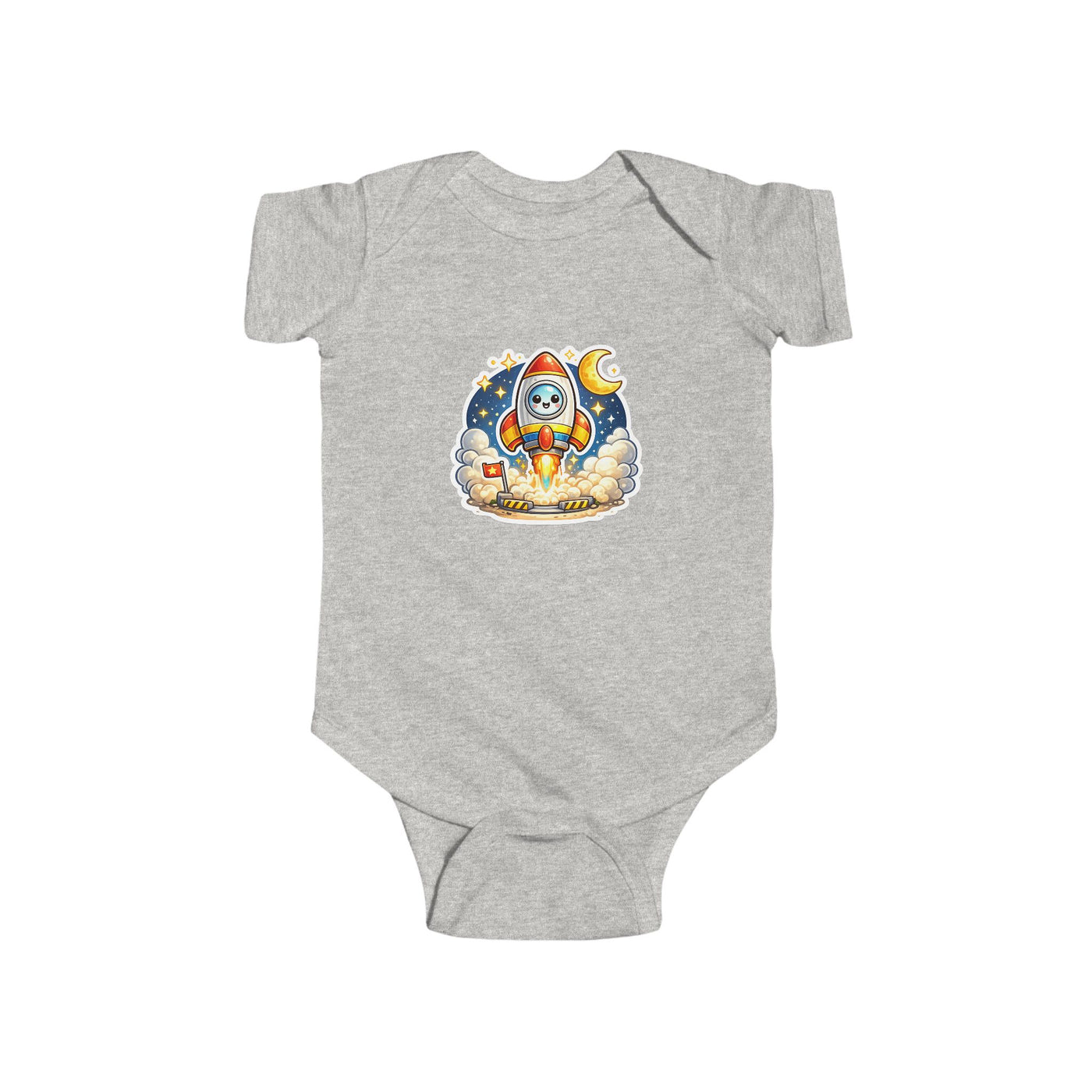 Baby Rocket Bodysuit - Cute Astronaut Moon Infant Onesie