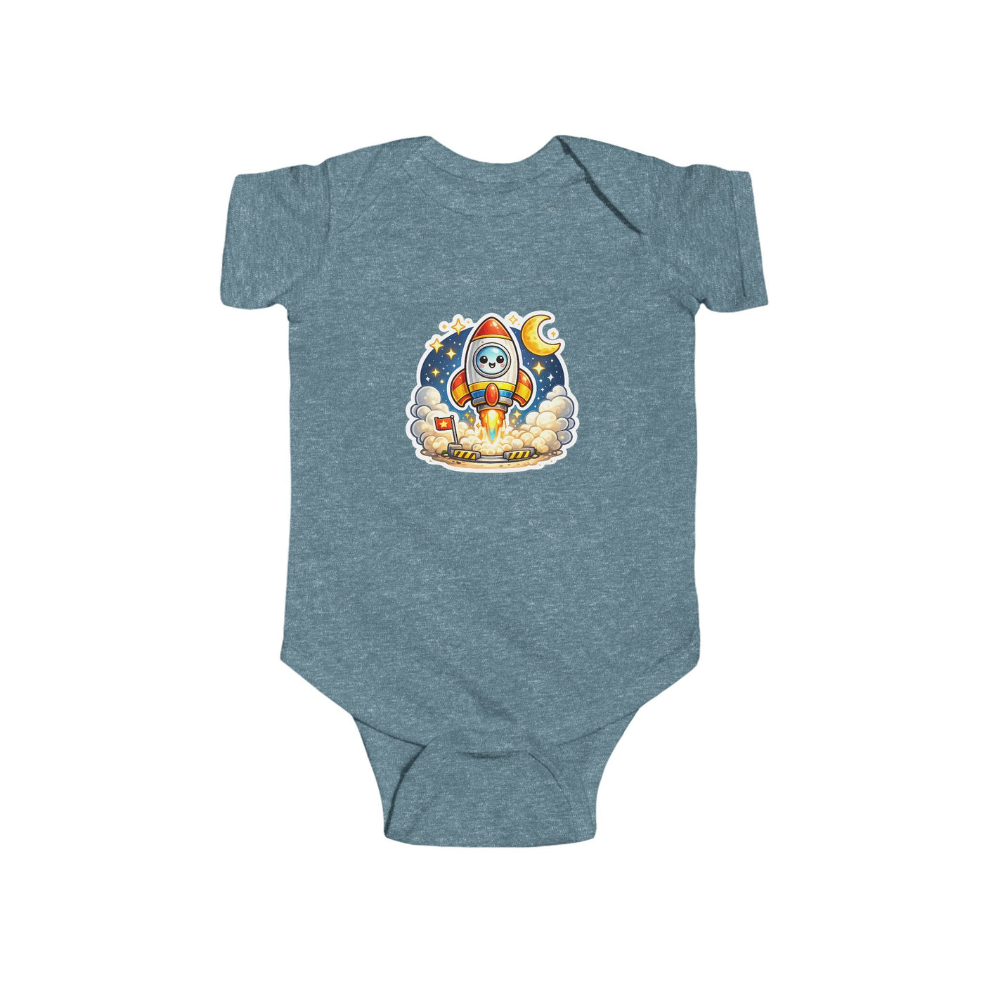 Baby Rocket Bodysuit - Cute Astronaut Moon Infant Onesie