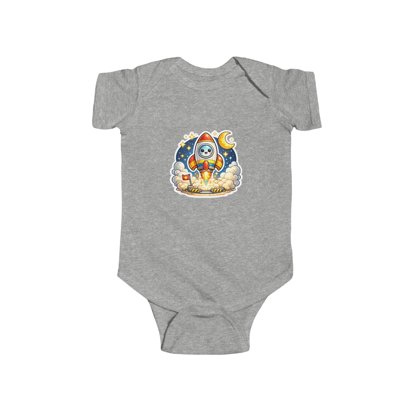 Baby Rocket Bodysuit - Cute Astronaut Moon Infant Onesie