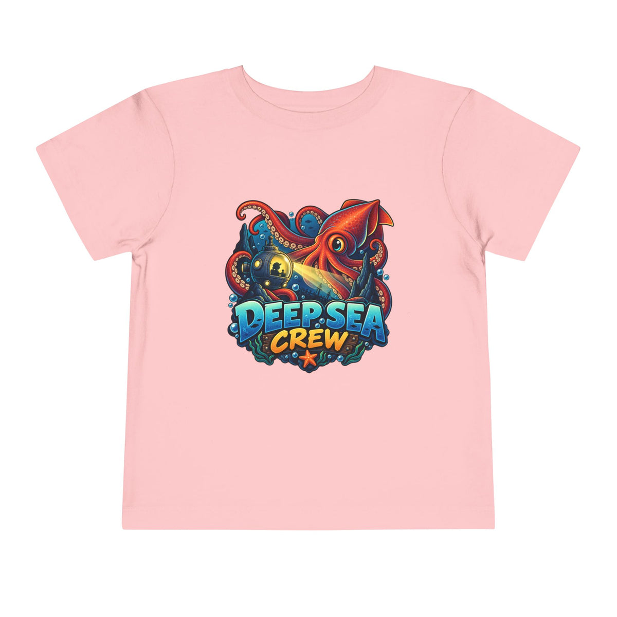 Toddler Tee — "Deep Sea Crew" Cute Squid Ocean Graphic Shirt