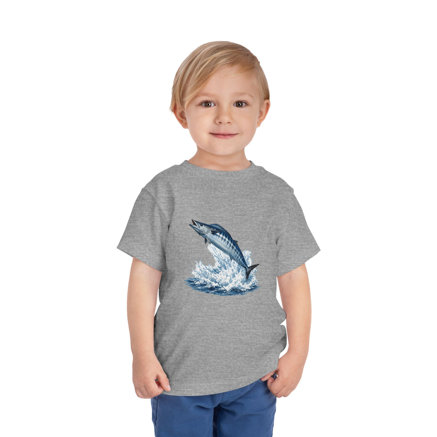 Toddler Tee - Blue Leaping Tuna Fish Graphic