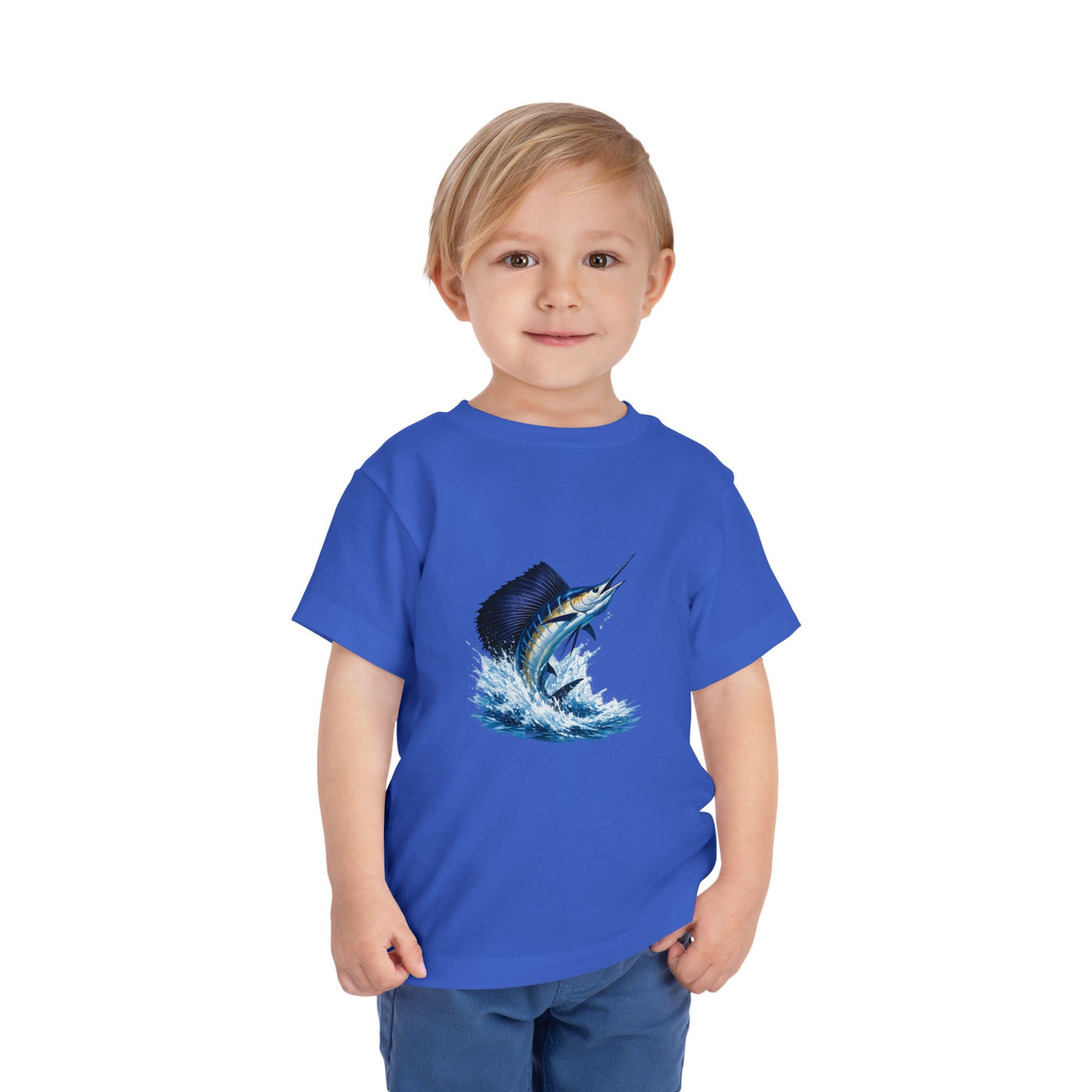 Toddler Tee – Blue Marlin Splash Fishing Shirt
