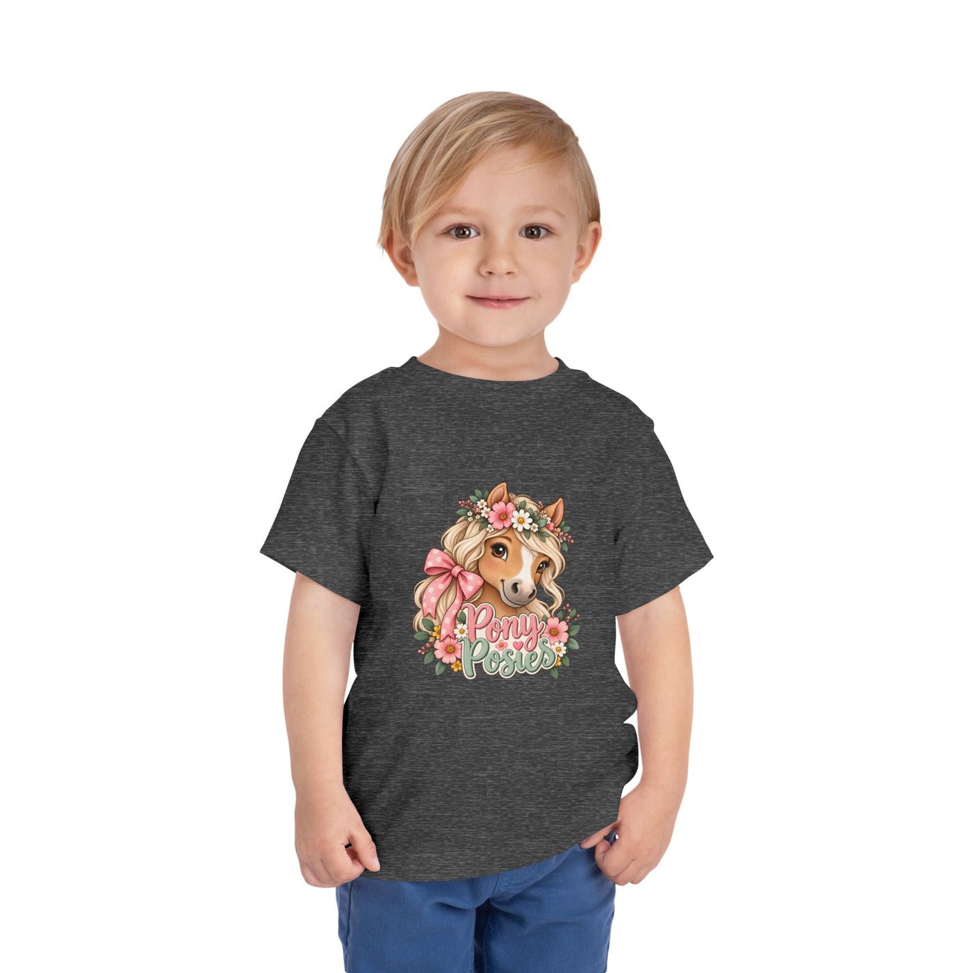Toddler Tee — Floral Corgi "Pony Posse" Cute Dog Graphic