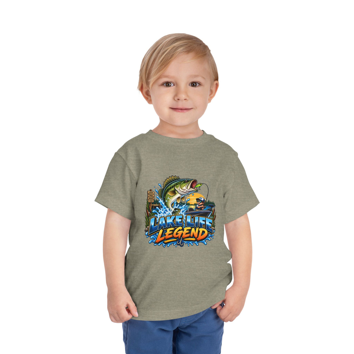Toddler Tee — "Lake Life Legend" Fishing Graphic for Kids