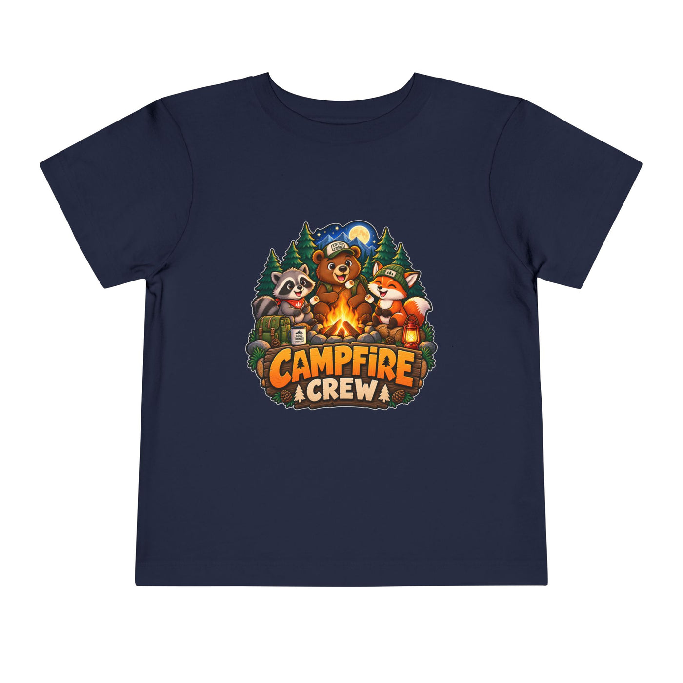 Toddler Tee — "Campfire Crew" Cute Woodland Animals Camping Shirt