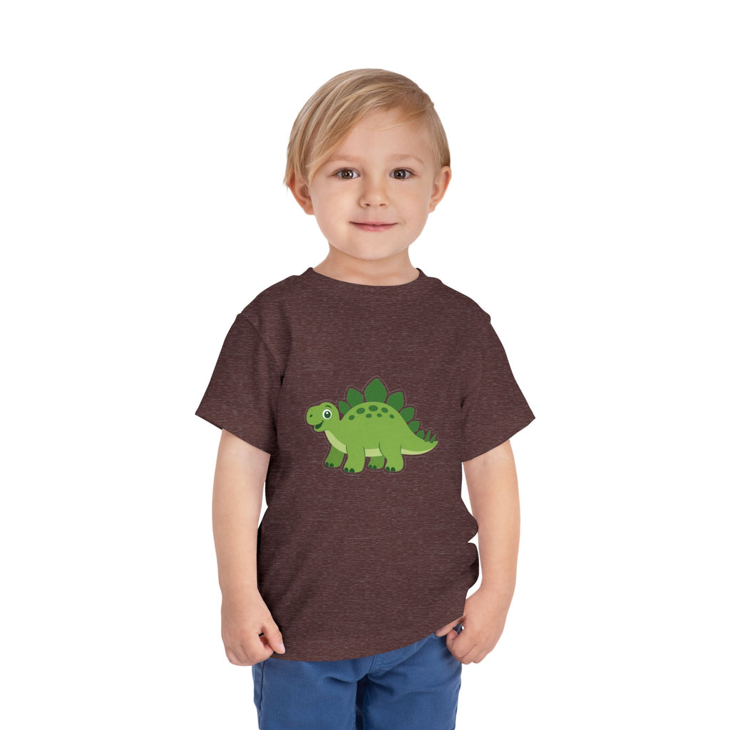 Cute Green Stegosaurus Toddler Tee – Dinosaur Short Sleeve Shirt for Kids
