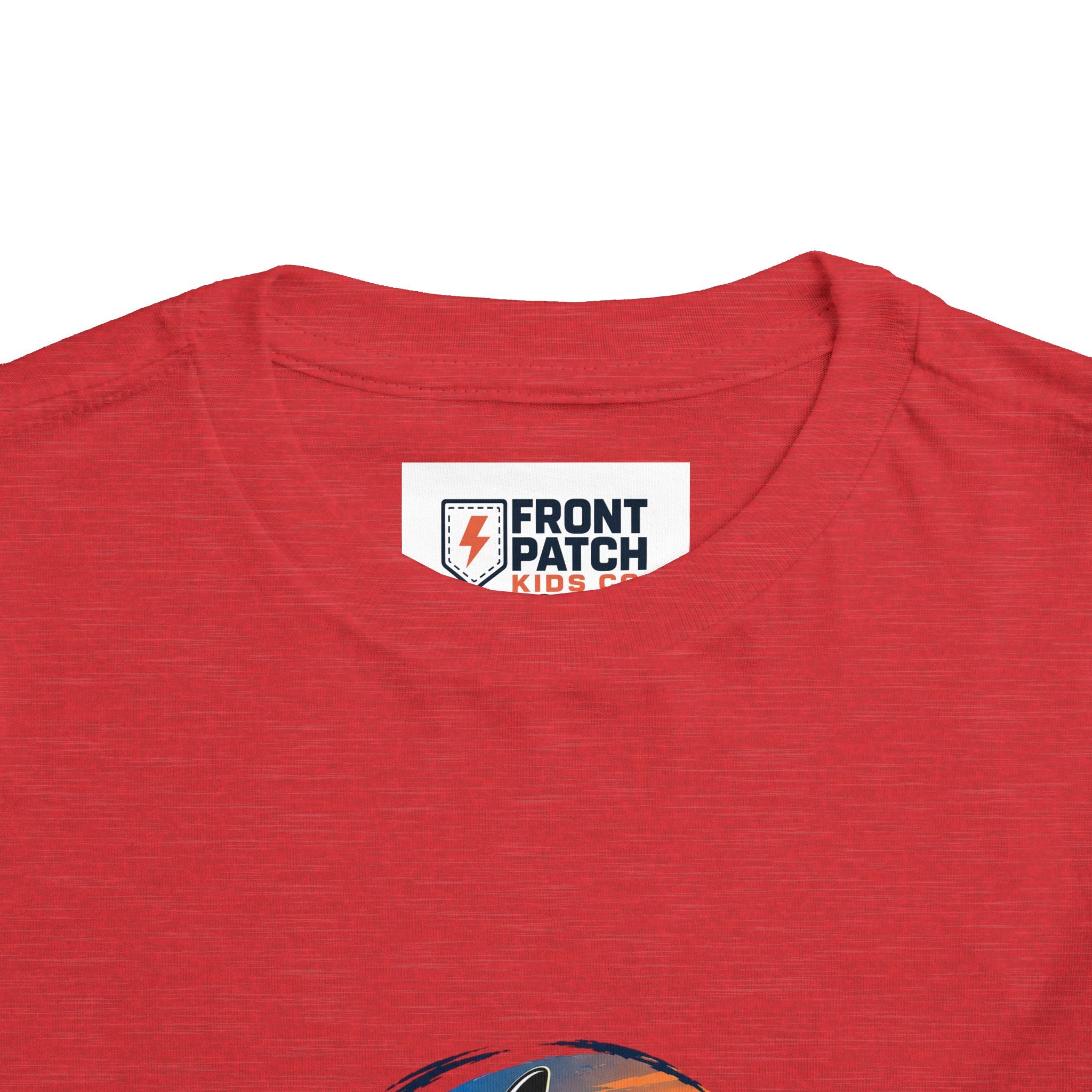 Toddler Tee — 'Front Patch' Surf Shark Graphic Sunset Kids Shirt