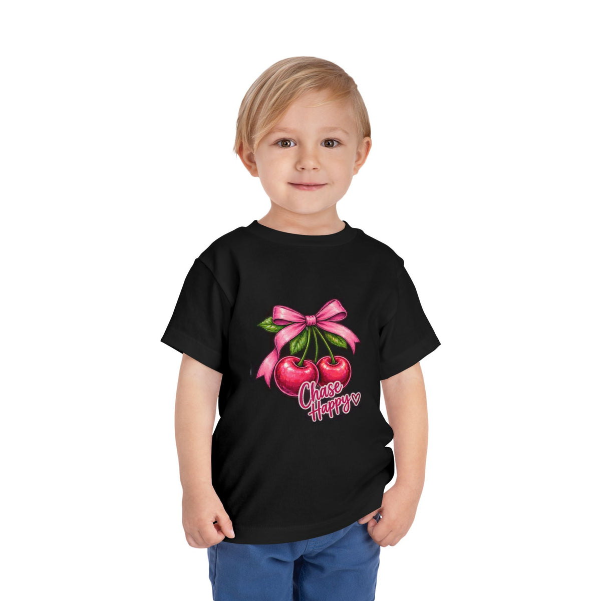 Toddler Tee - "Chase Happy" Cherries Graphic