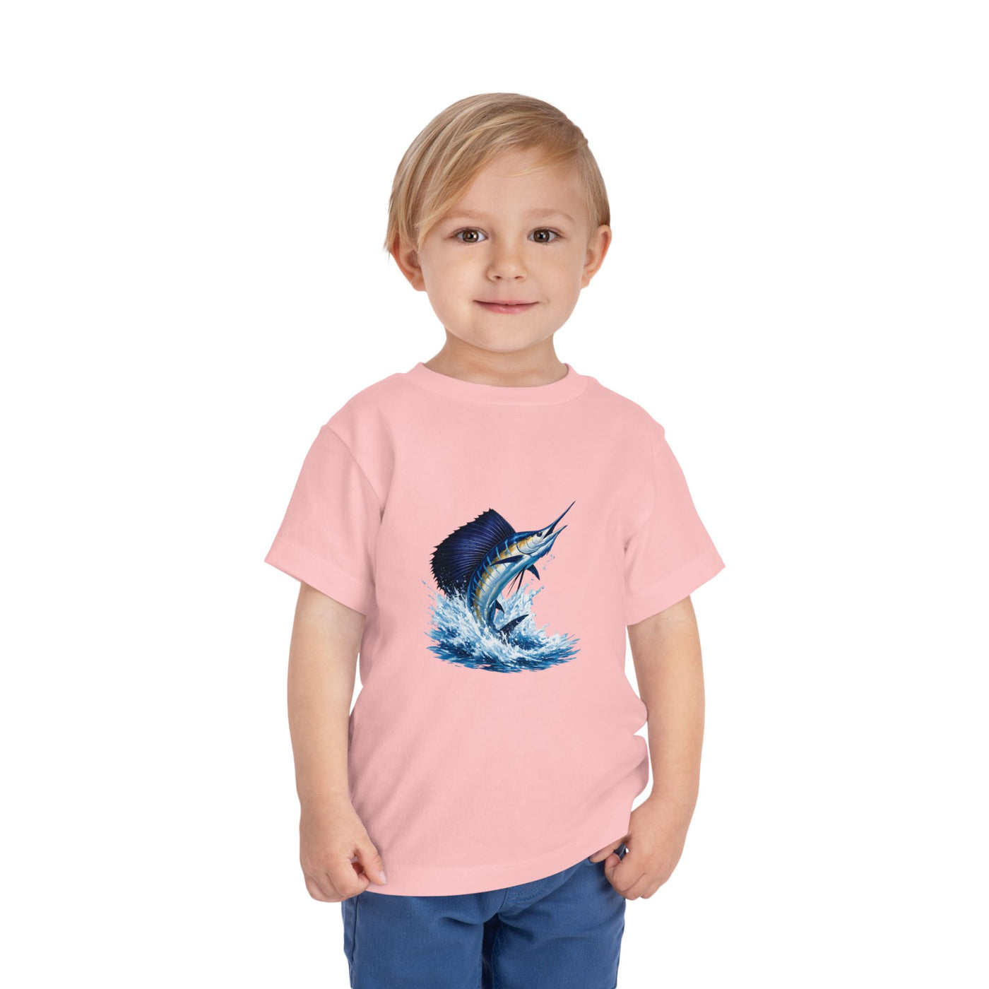 Toddler Tee – Blue Marlin Splash Fishing Shirt