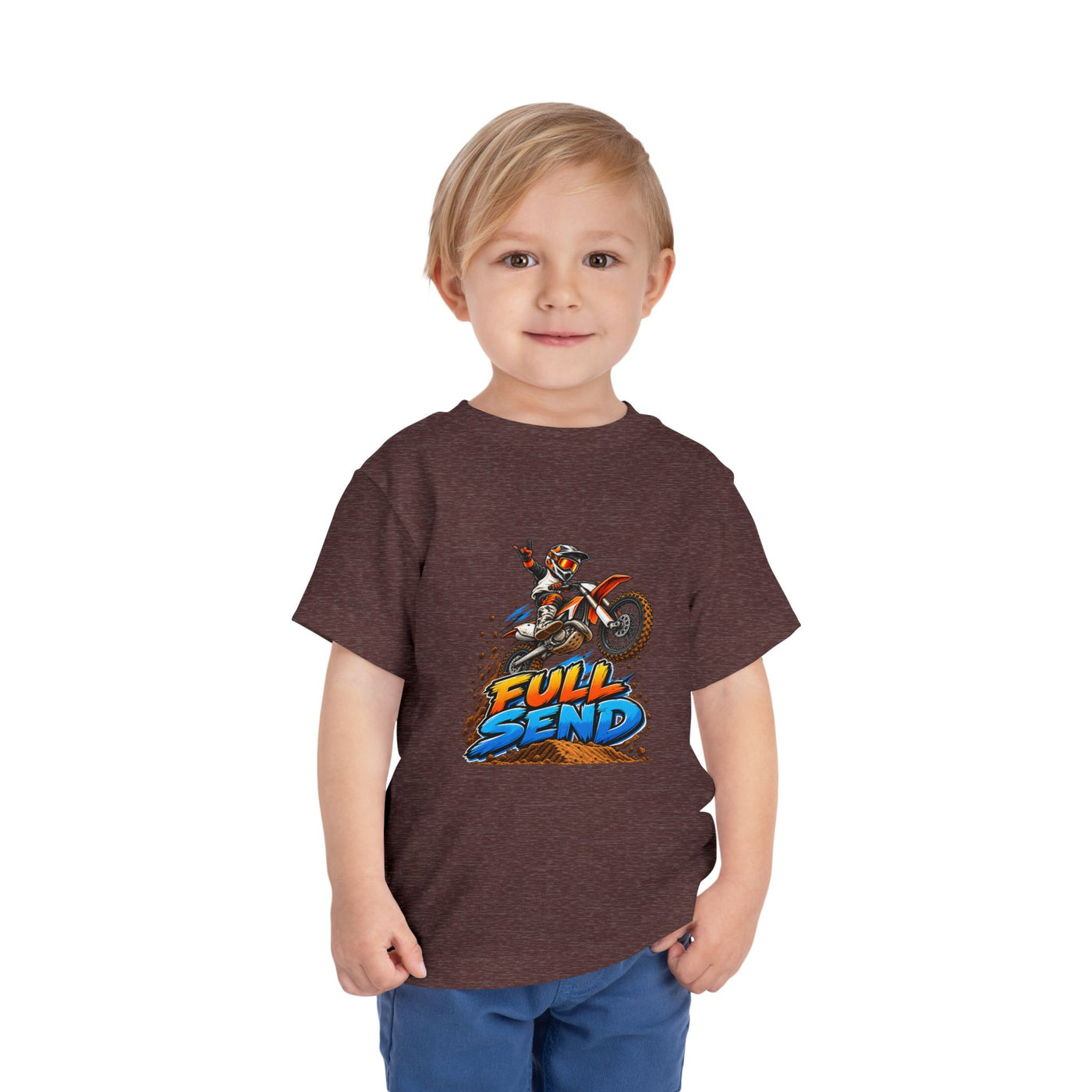 Toddler Tee — "Full Send" Dirt Bike Graphic