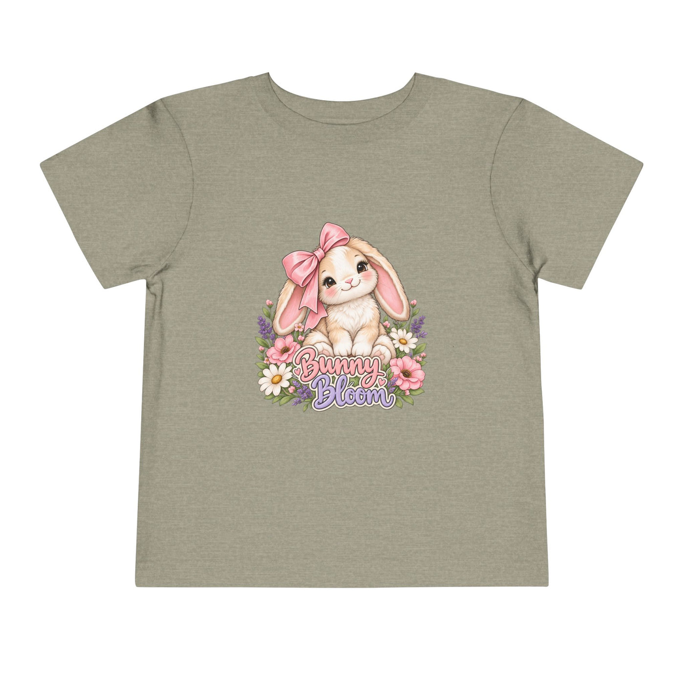 Toddler Tee — "Bunny Bloom" Cute Bunny with Flowers
