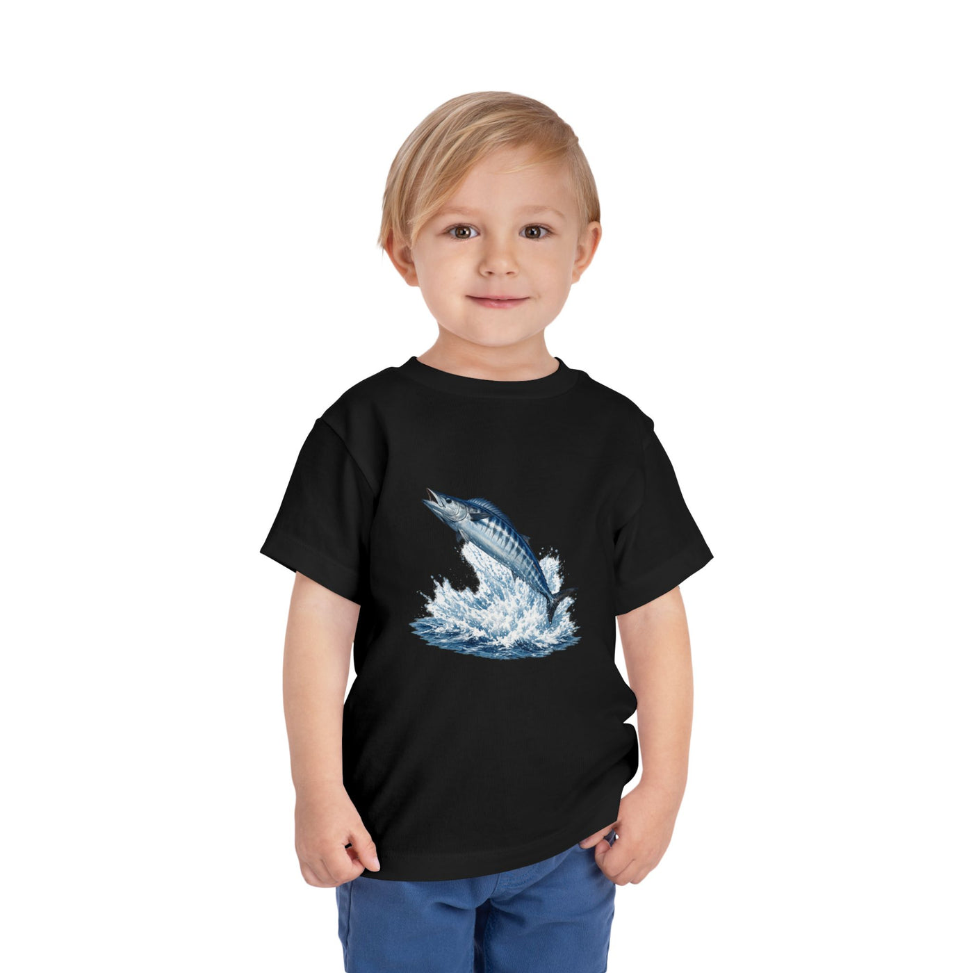 Toddler Tee - Blue Leaping Tuna Fish Graphic