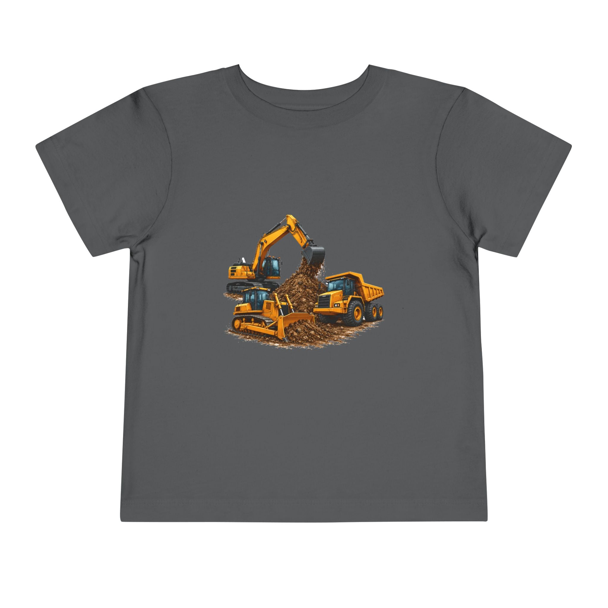 Toddler Tee — Construction Trucks Excavator & Dump Truck Graphic