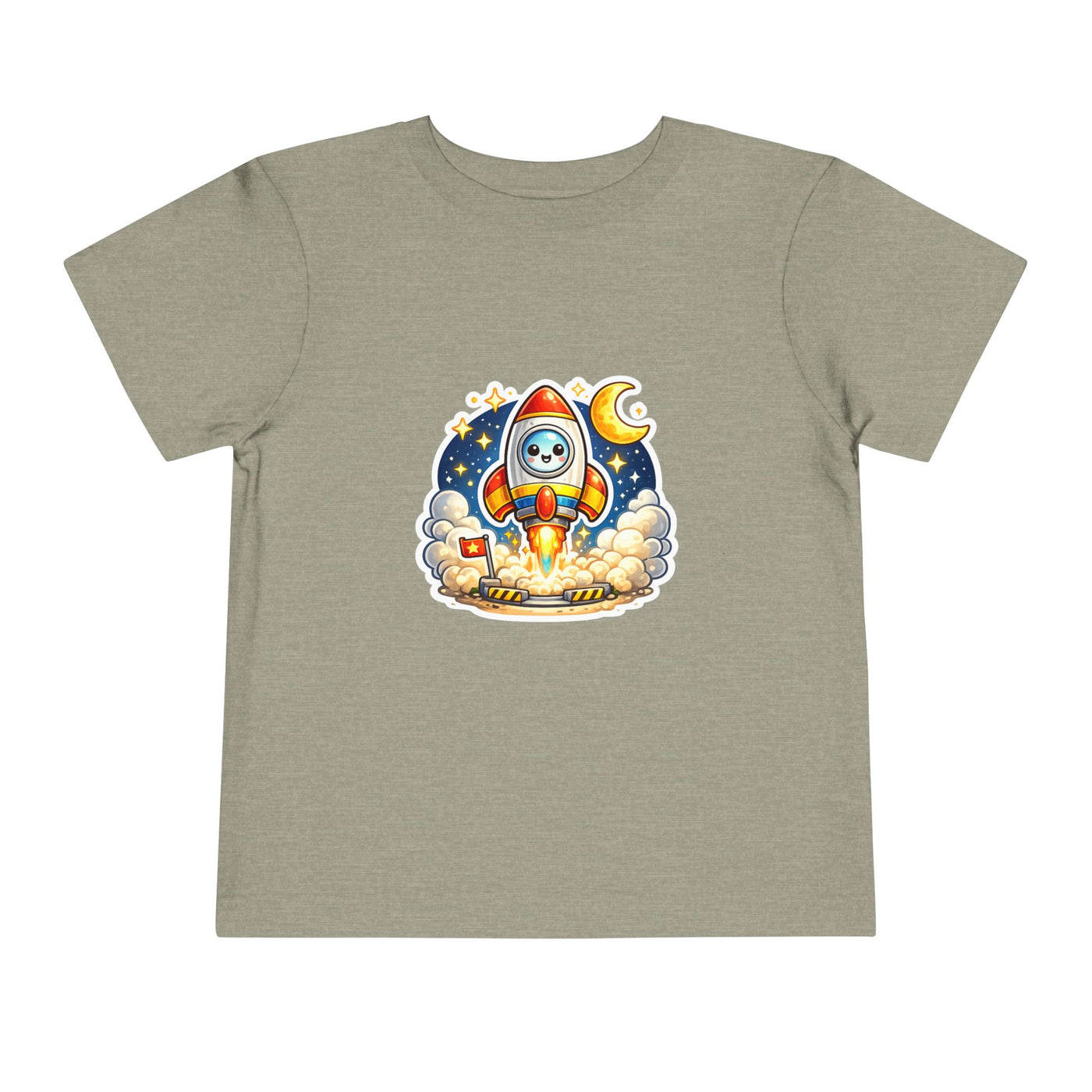 Toddler Tee — Cute Rocket Astronaut Launch Graphic