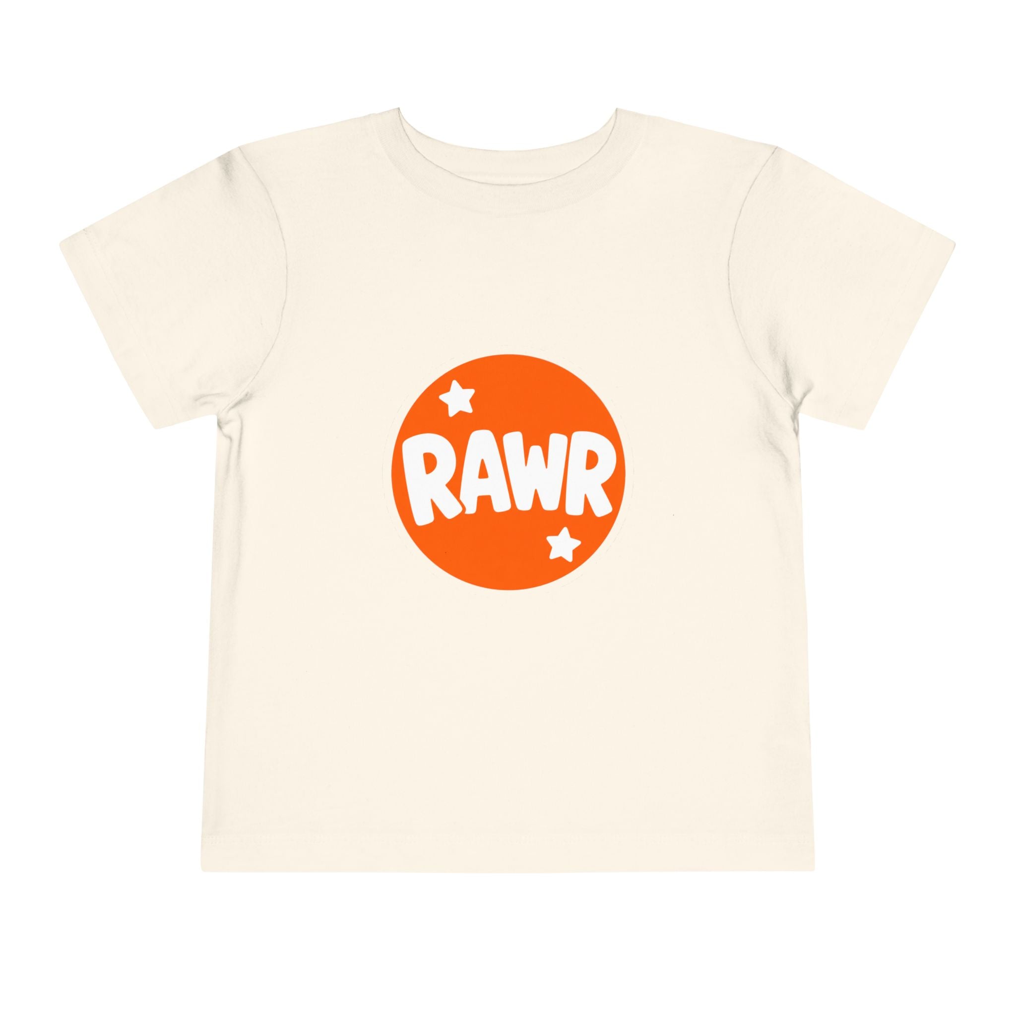 Toddler Tee — "RAWR" Orange Circle Graphic