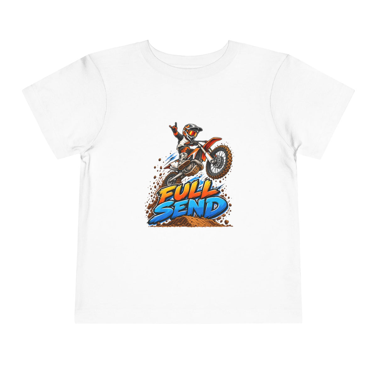 Toddler Tee — "Full Send" Dirt Bike Graphic