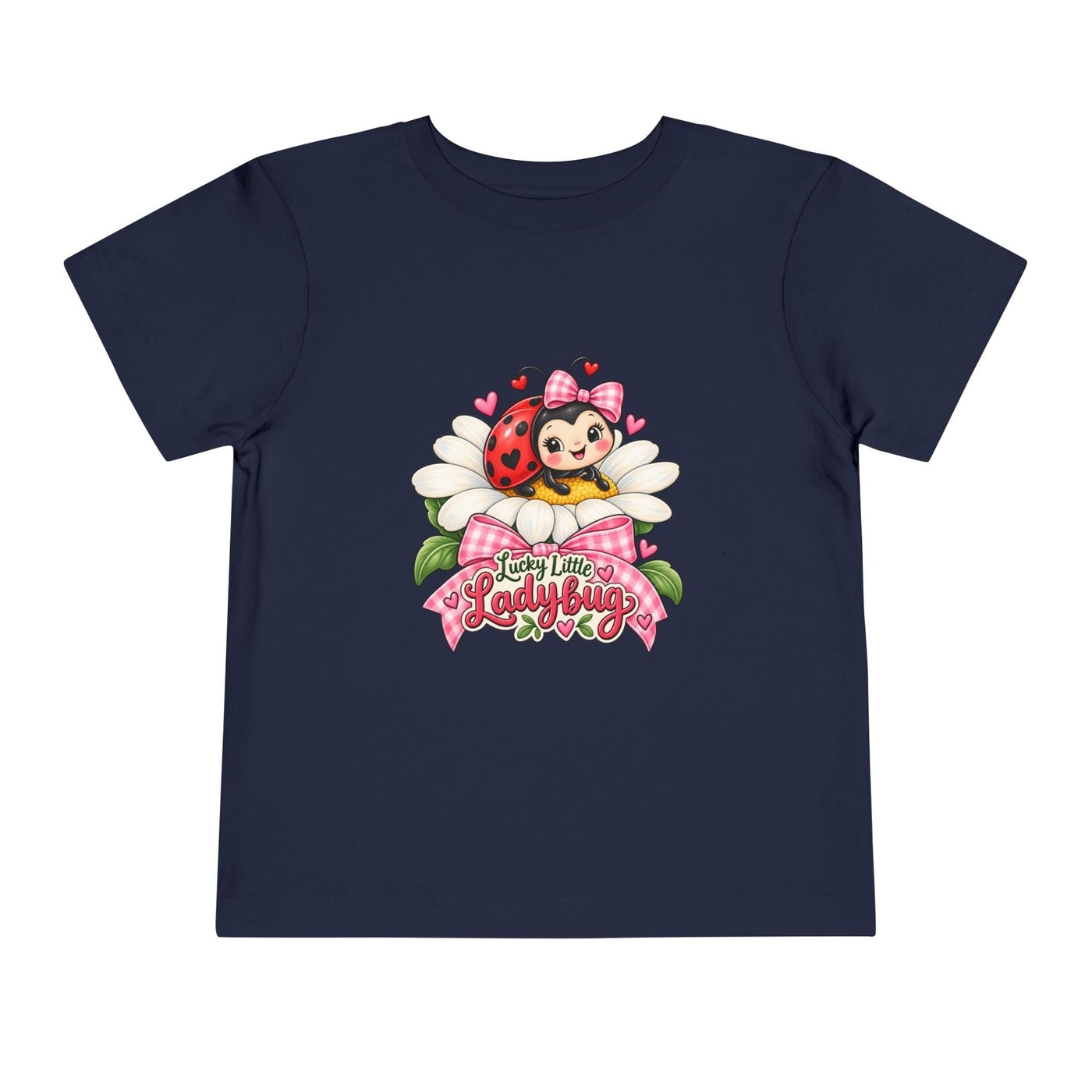 Cute Ladybug Toddler Tee — "Lucky Little Ladybug" Floral Graphic