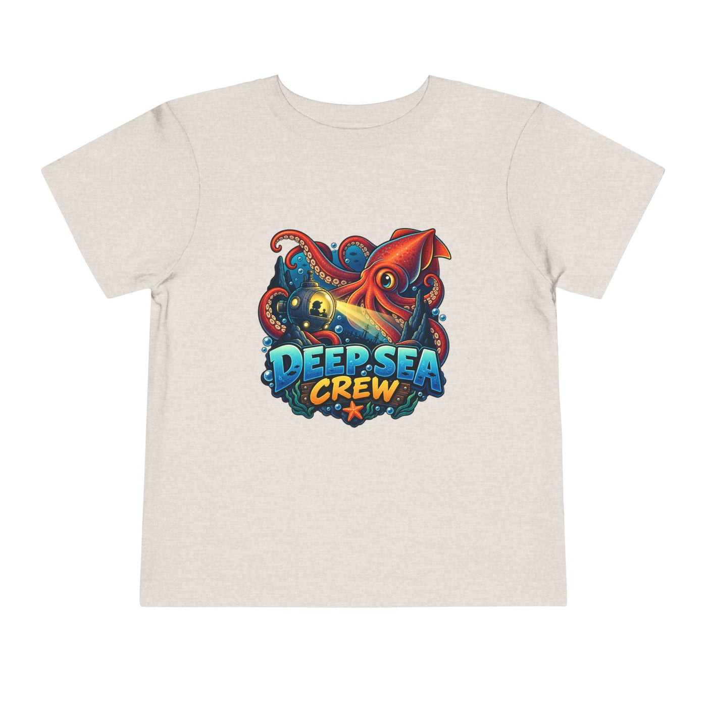 Toddler Tee — "Deep Sea Crew" Cute Squid Ocean Graphic Shirt