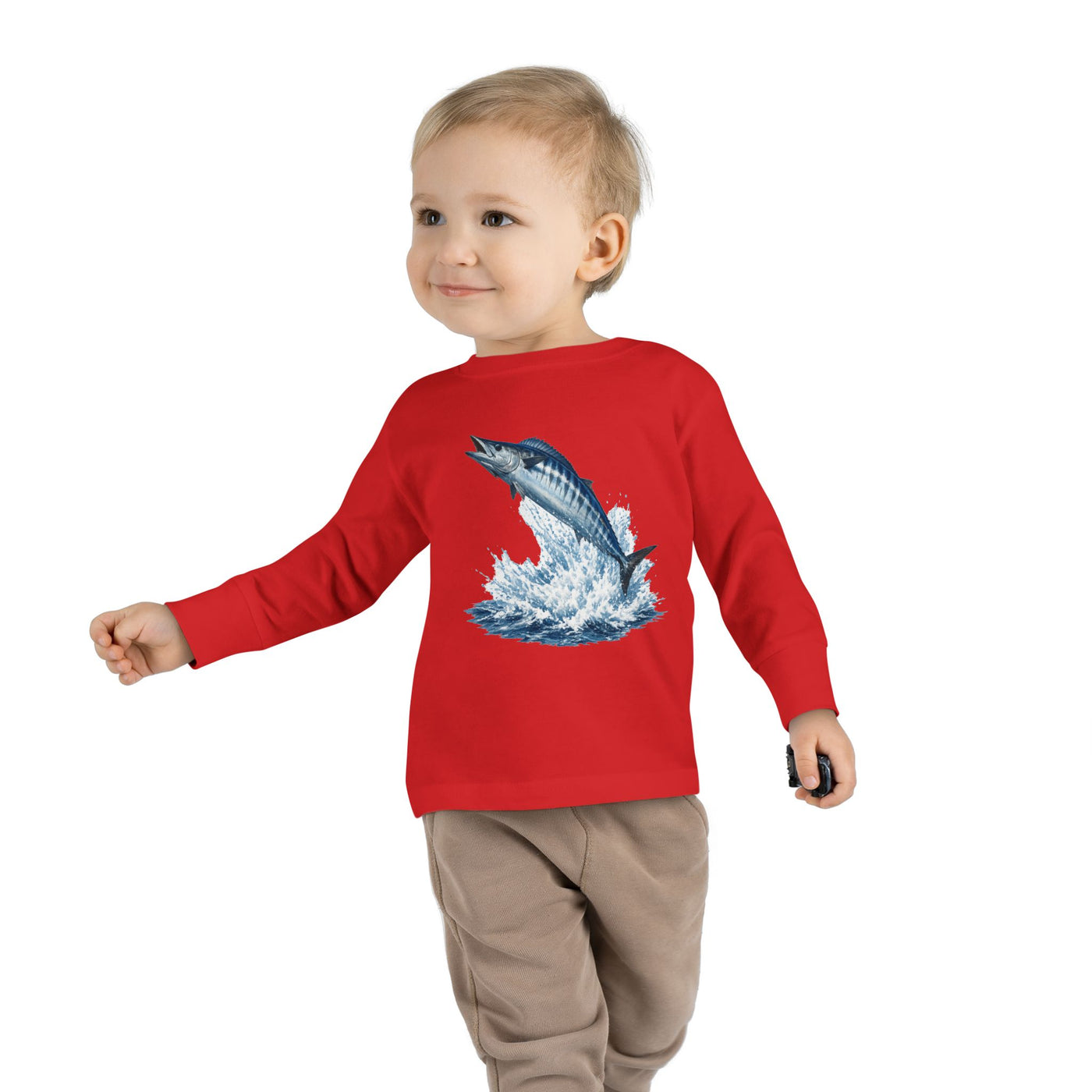 Toddler Long Sleeve Tee — Leaping Tuna Ocean Graphic