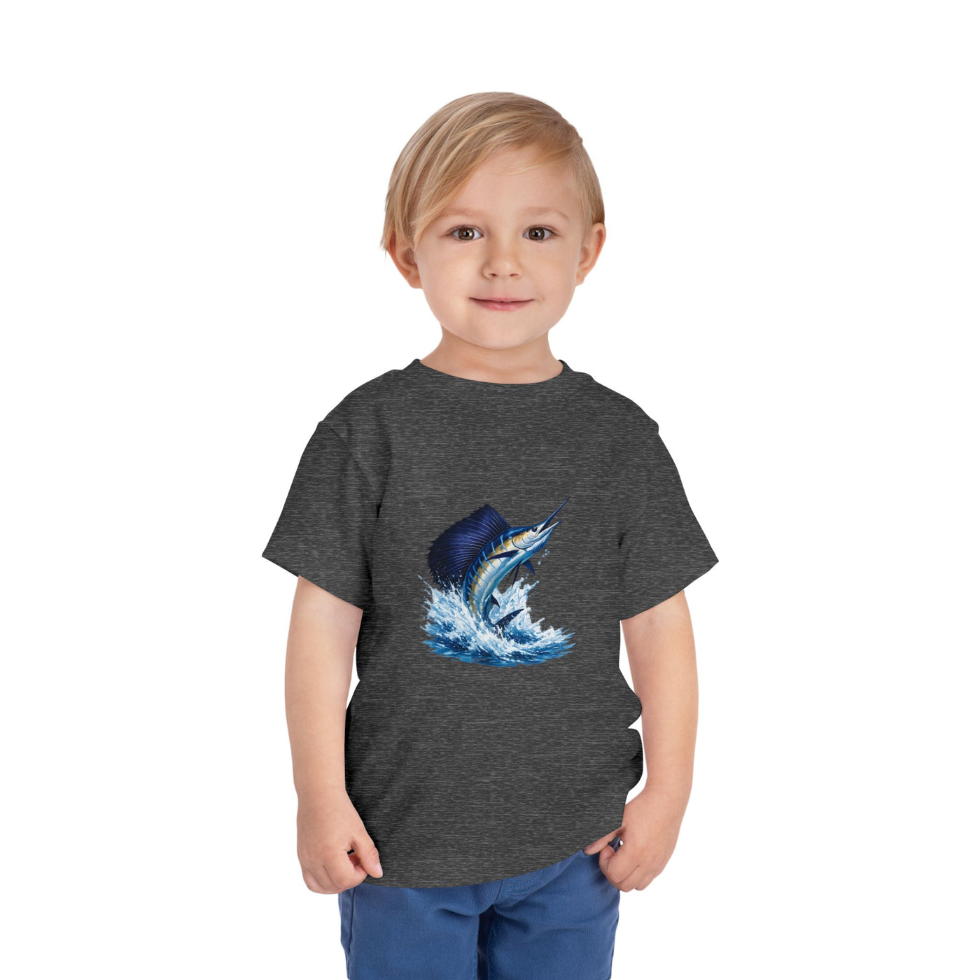 Toddler Tee – Blue Marlin Splash Fishing Shirt