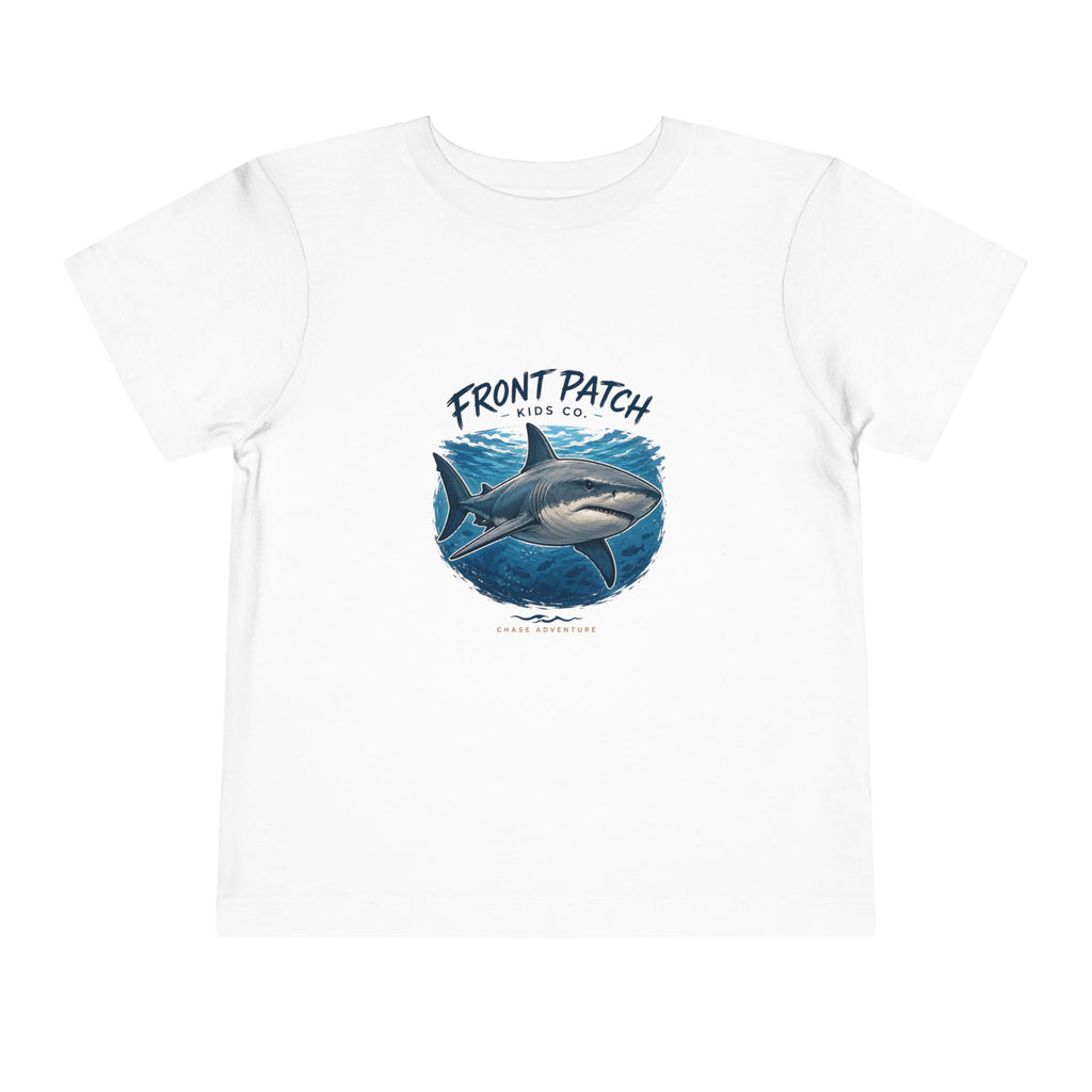 Toddler Shark Tee - "Front Patch" Ocean Shark Graphic Kids Shirt