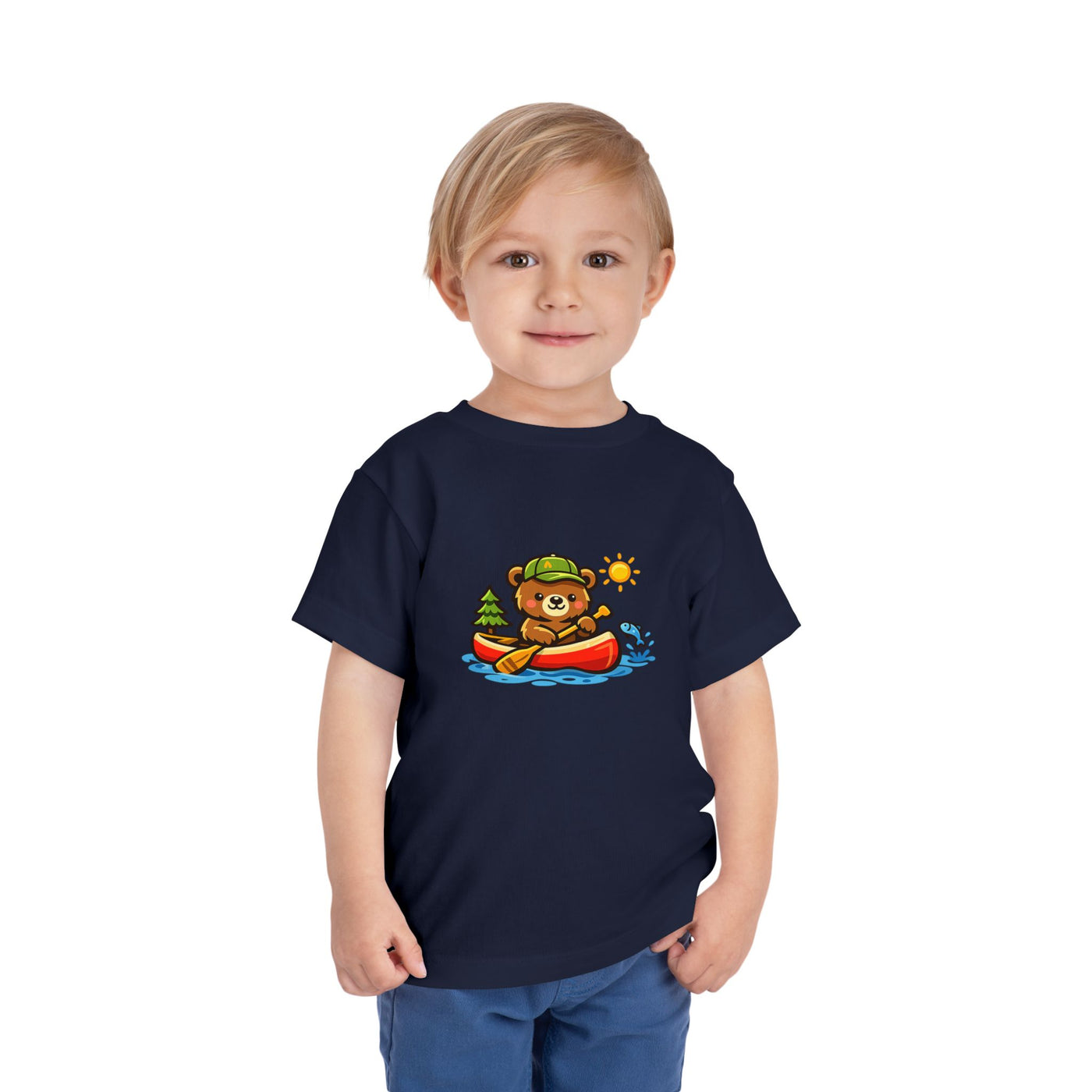 Toddler Tee — Cute Bear Canoeing Graphic Shirt | Kids Outdoor Adventure Top