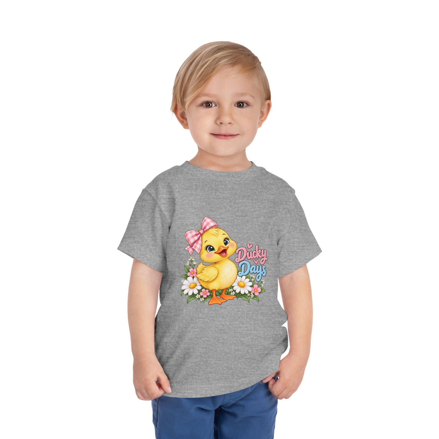 Toddler Tee — "Ducky Days" Cute Duckling Floral Baby Shirt